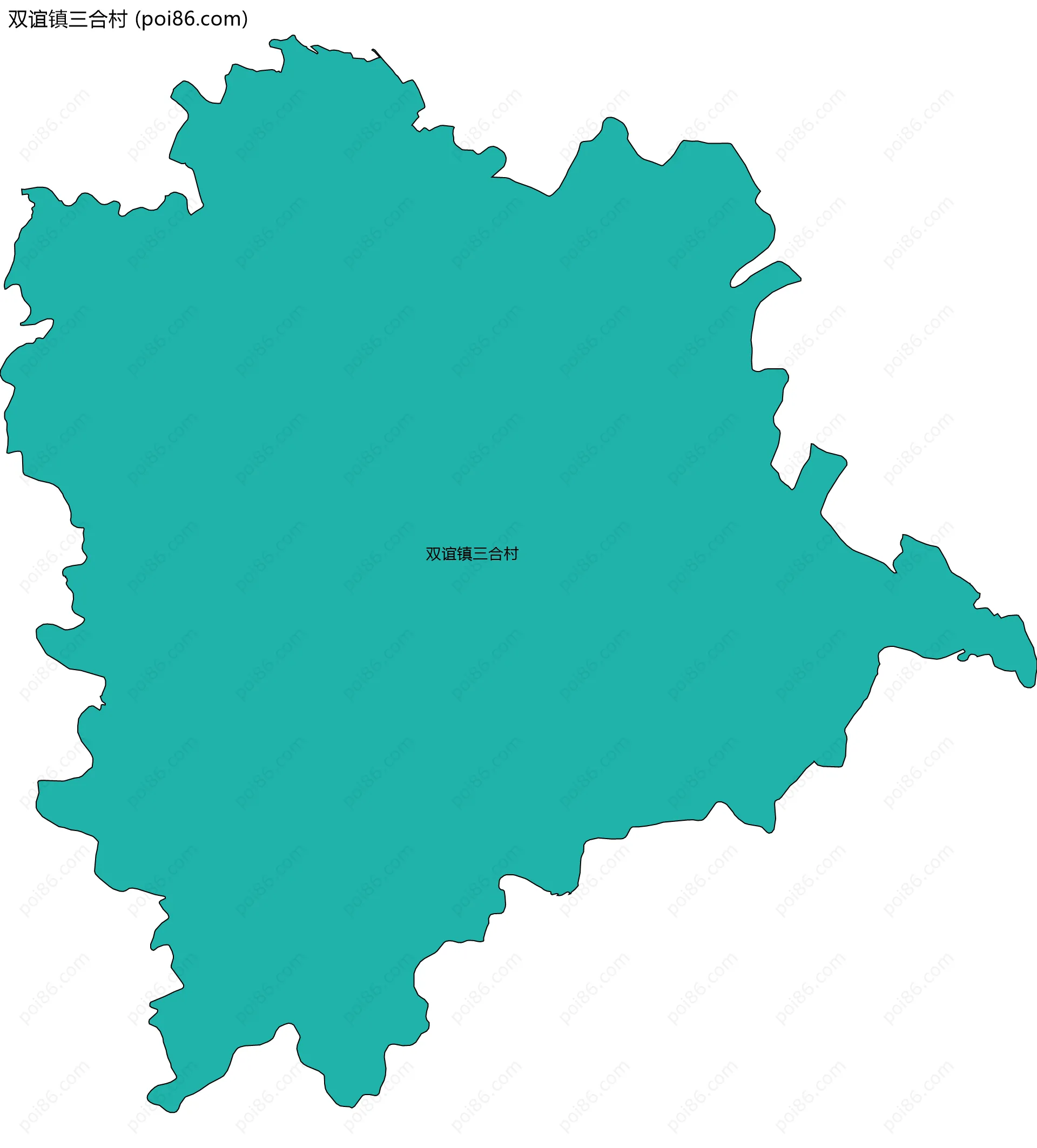 双谊镇三合村边界地图