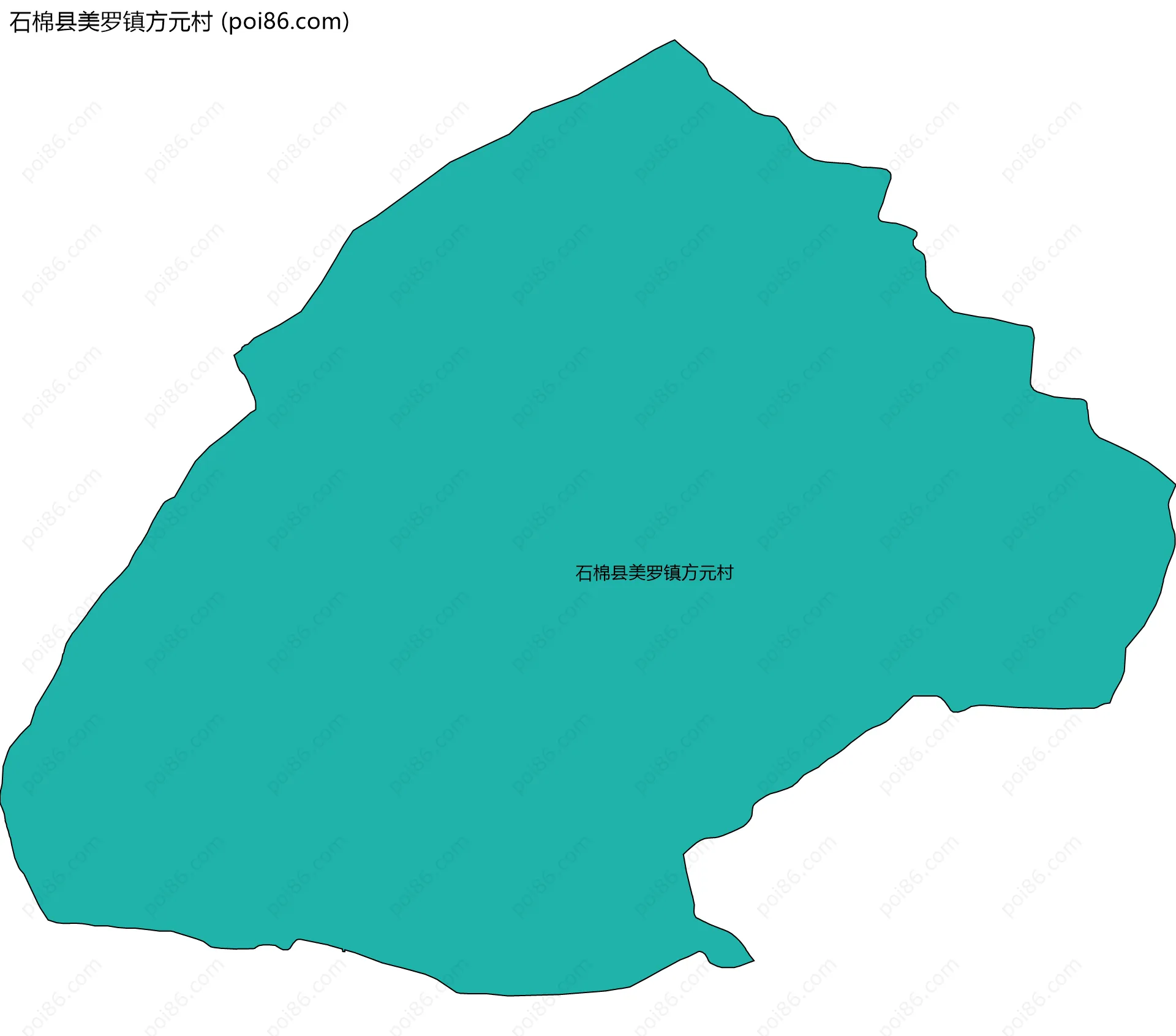 石棉县美罗镇方元村边界地图