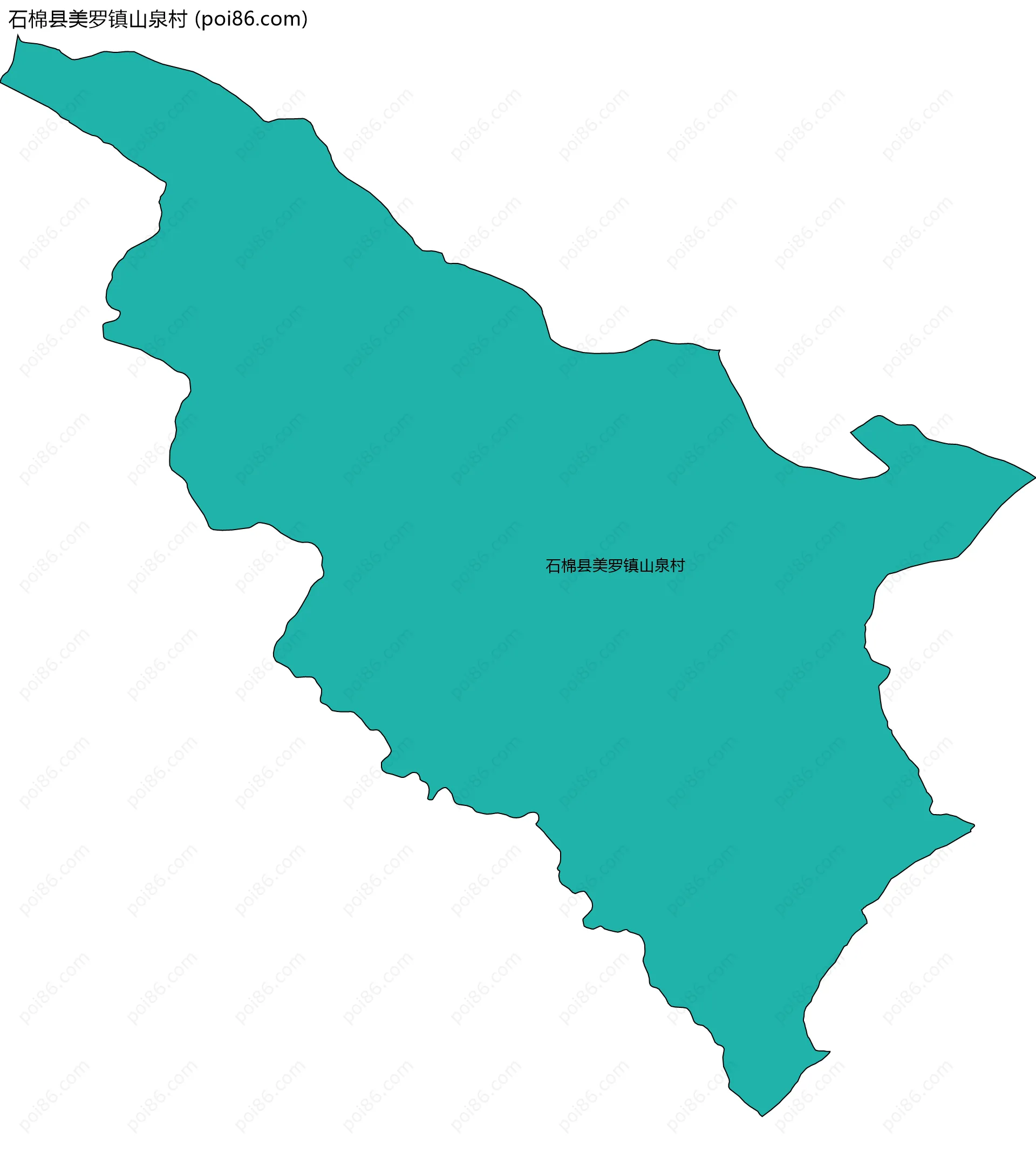 石棉县美罗镇山泉村边界地图