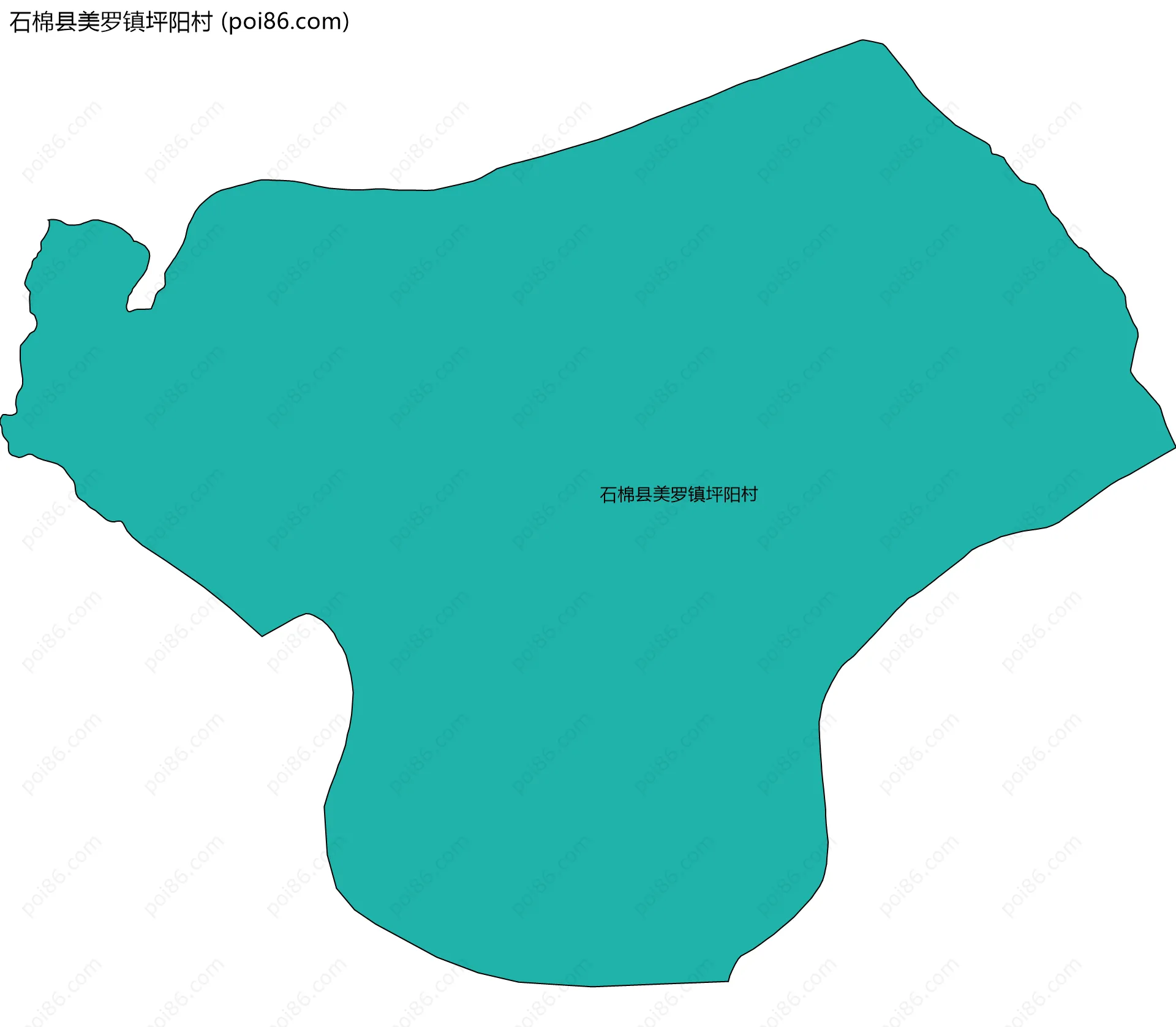 石棉县美罗镇坪阳村边界地图
