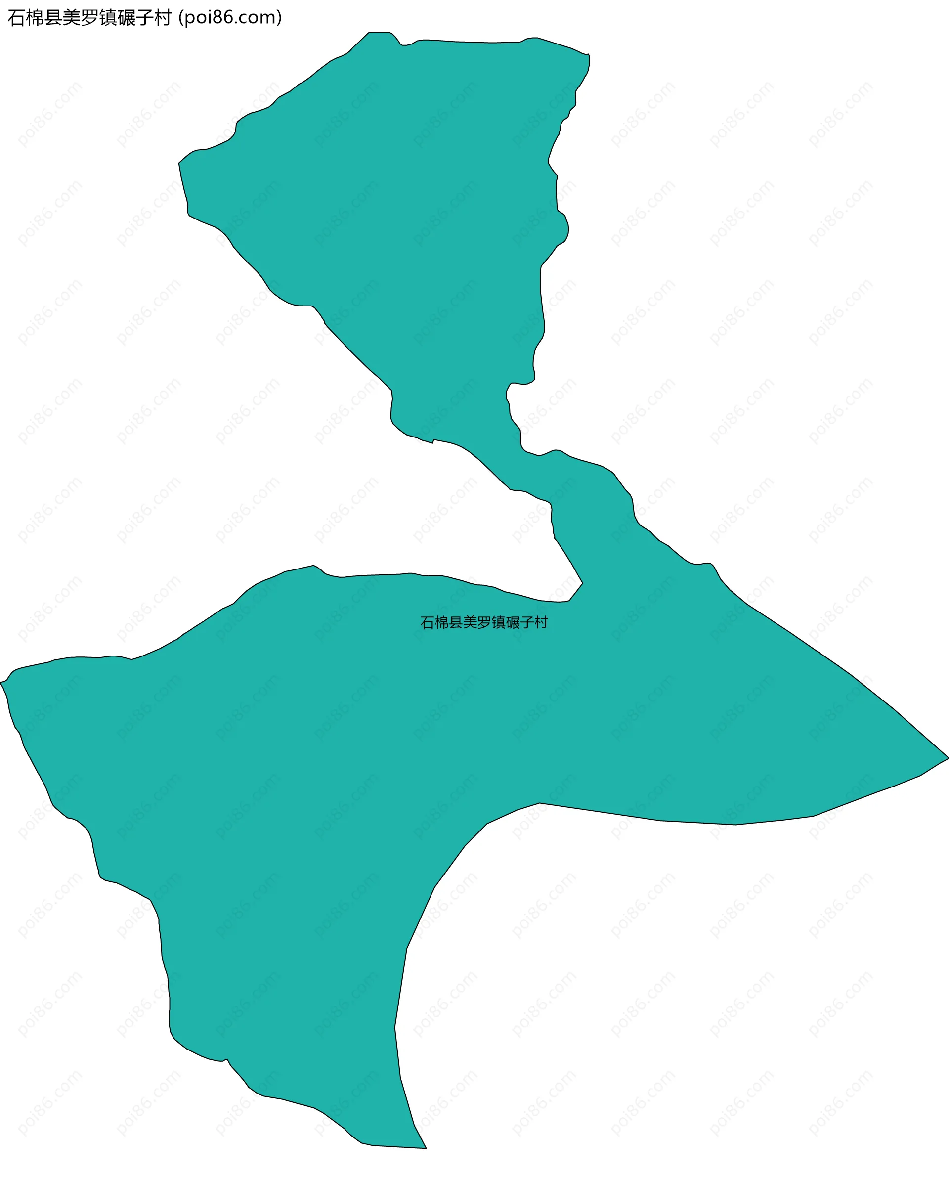 石棉县美罗镇碾子村边界地图