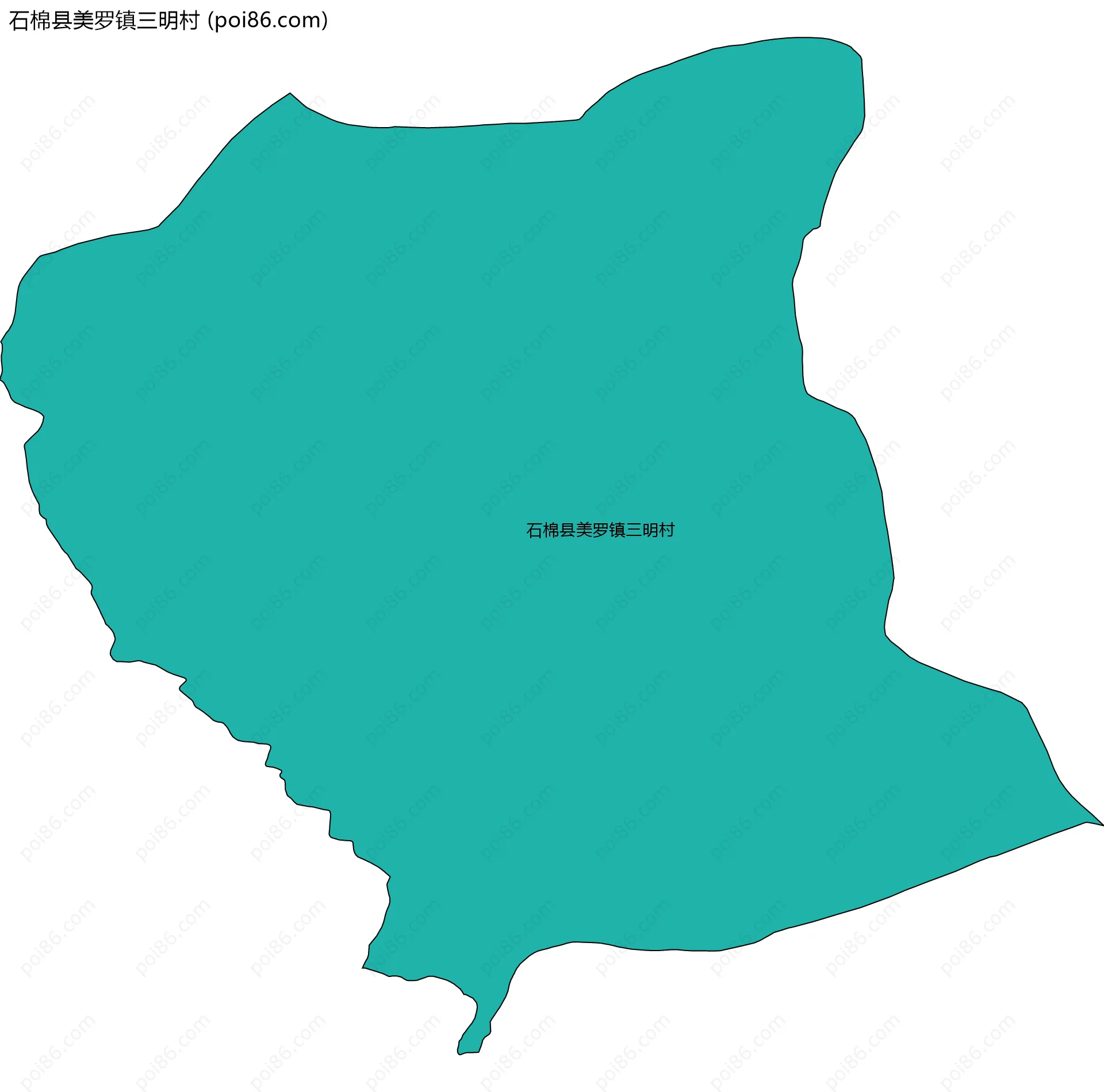 石棉县美罗镇三明村边界地图