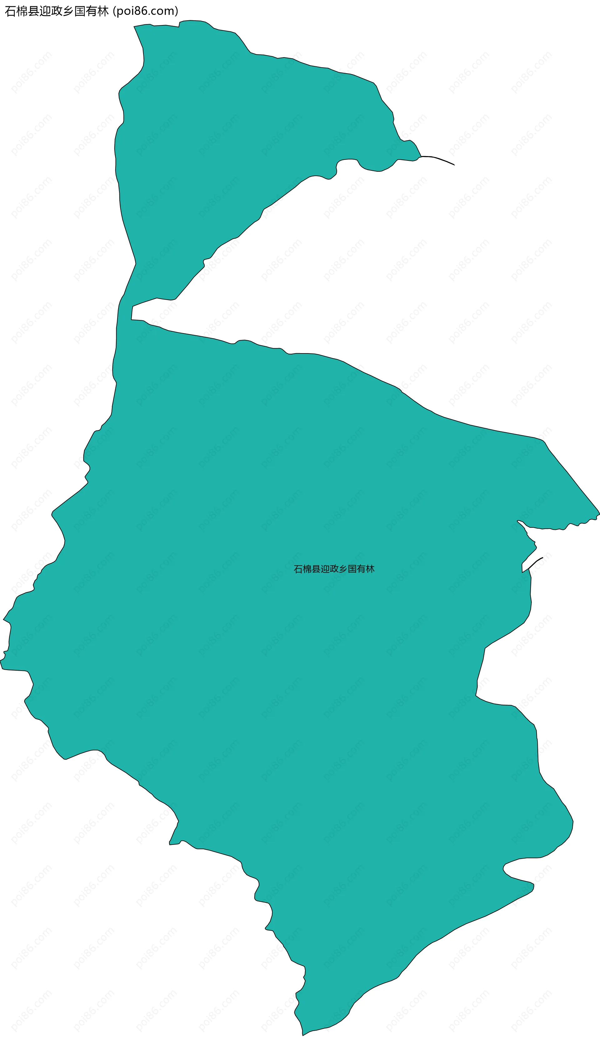 石棉县迎政乡国有林边界地图