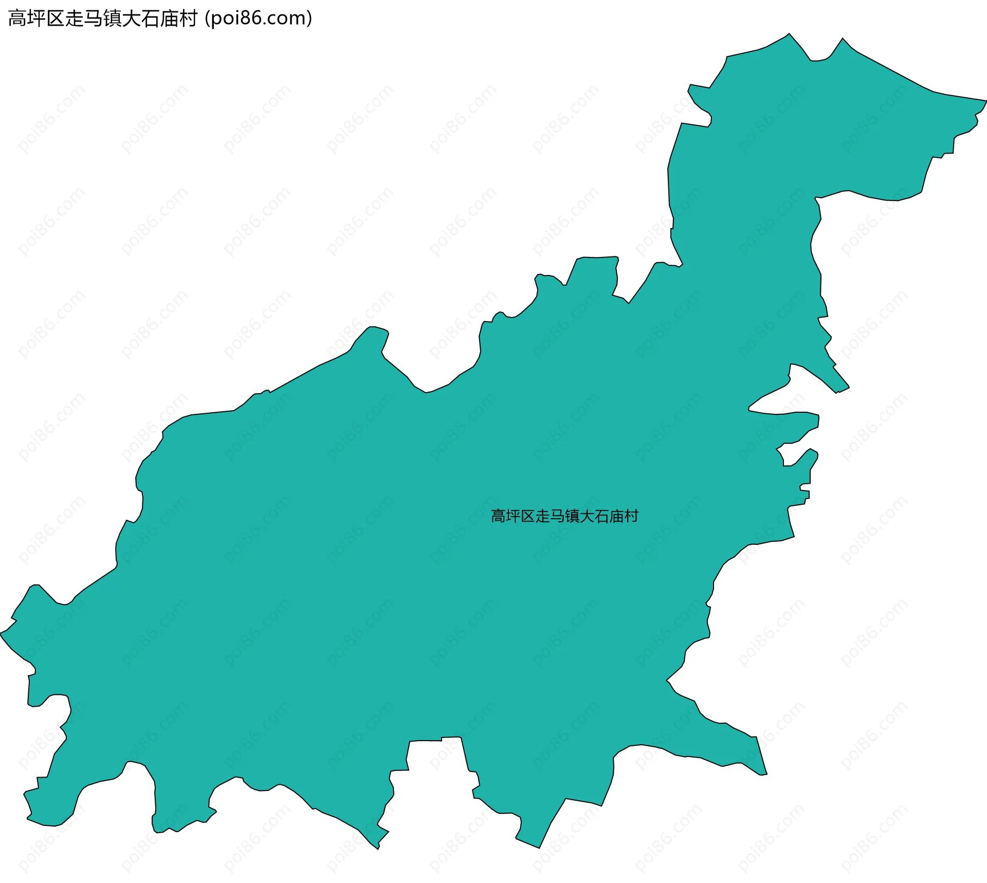 高坪区走马镇大石庙村边界地图