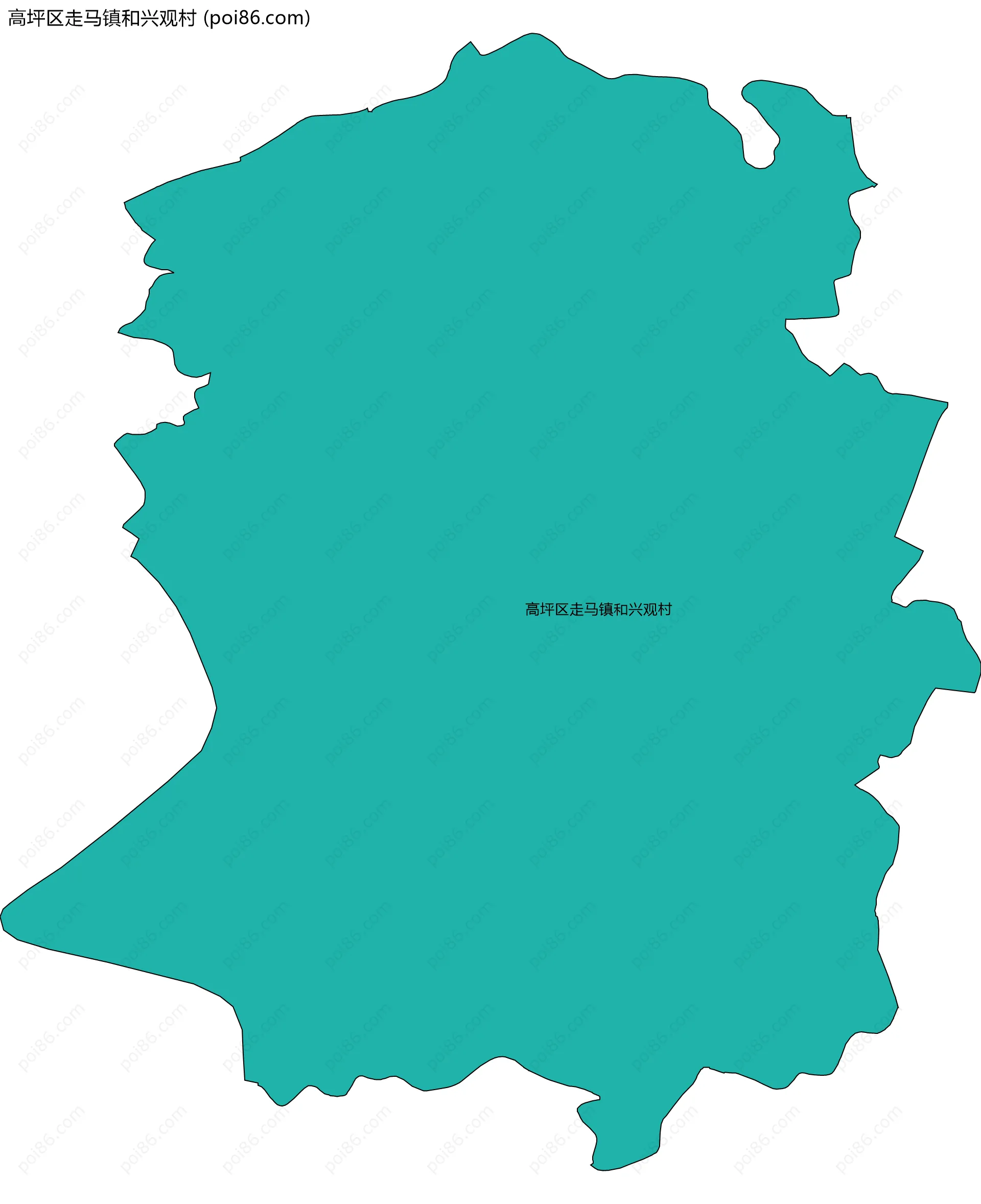 高坪区走马镇和兴观村边界地图