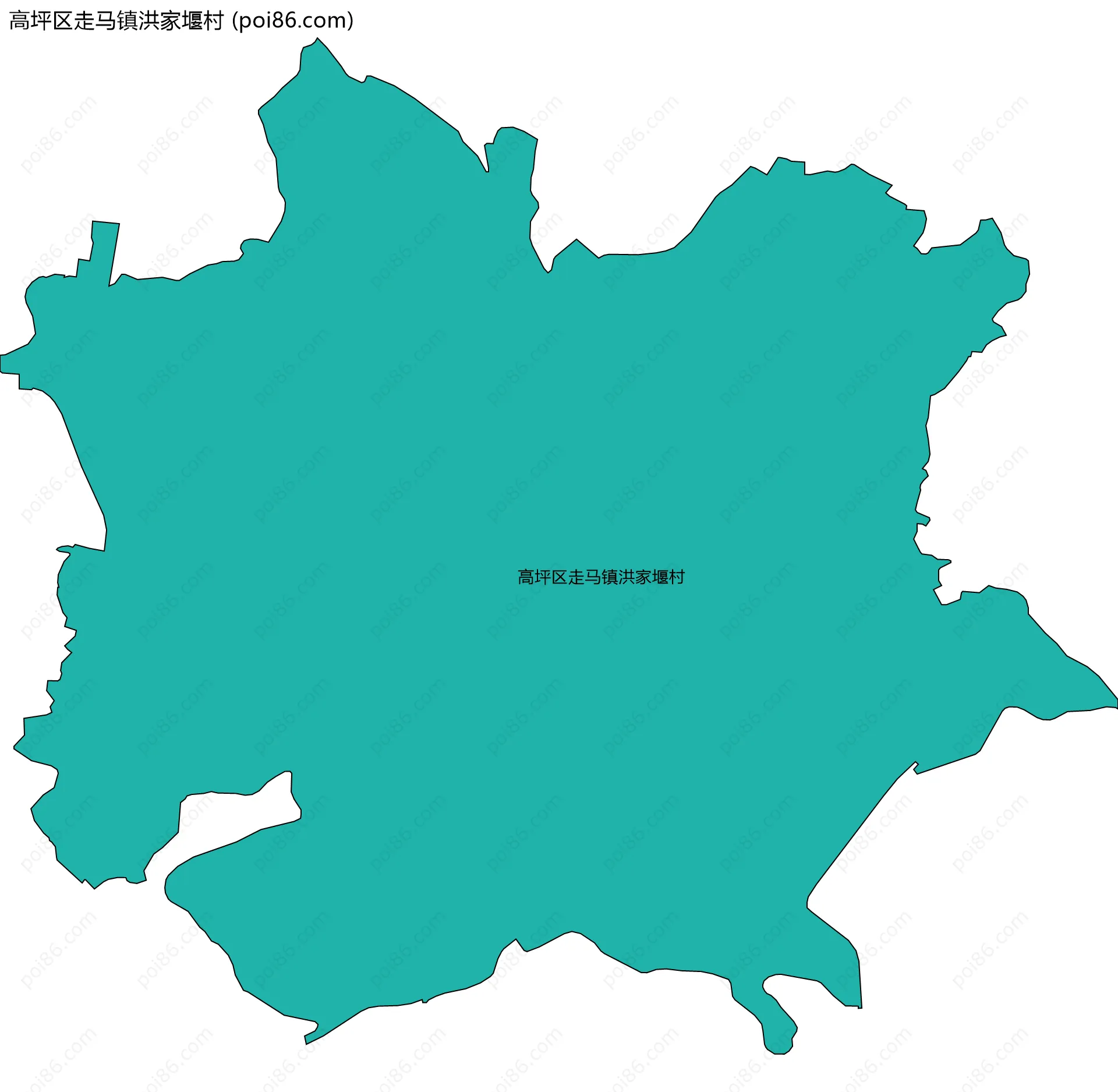 高坪区走马镇洪家堰村边界地图