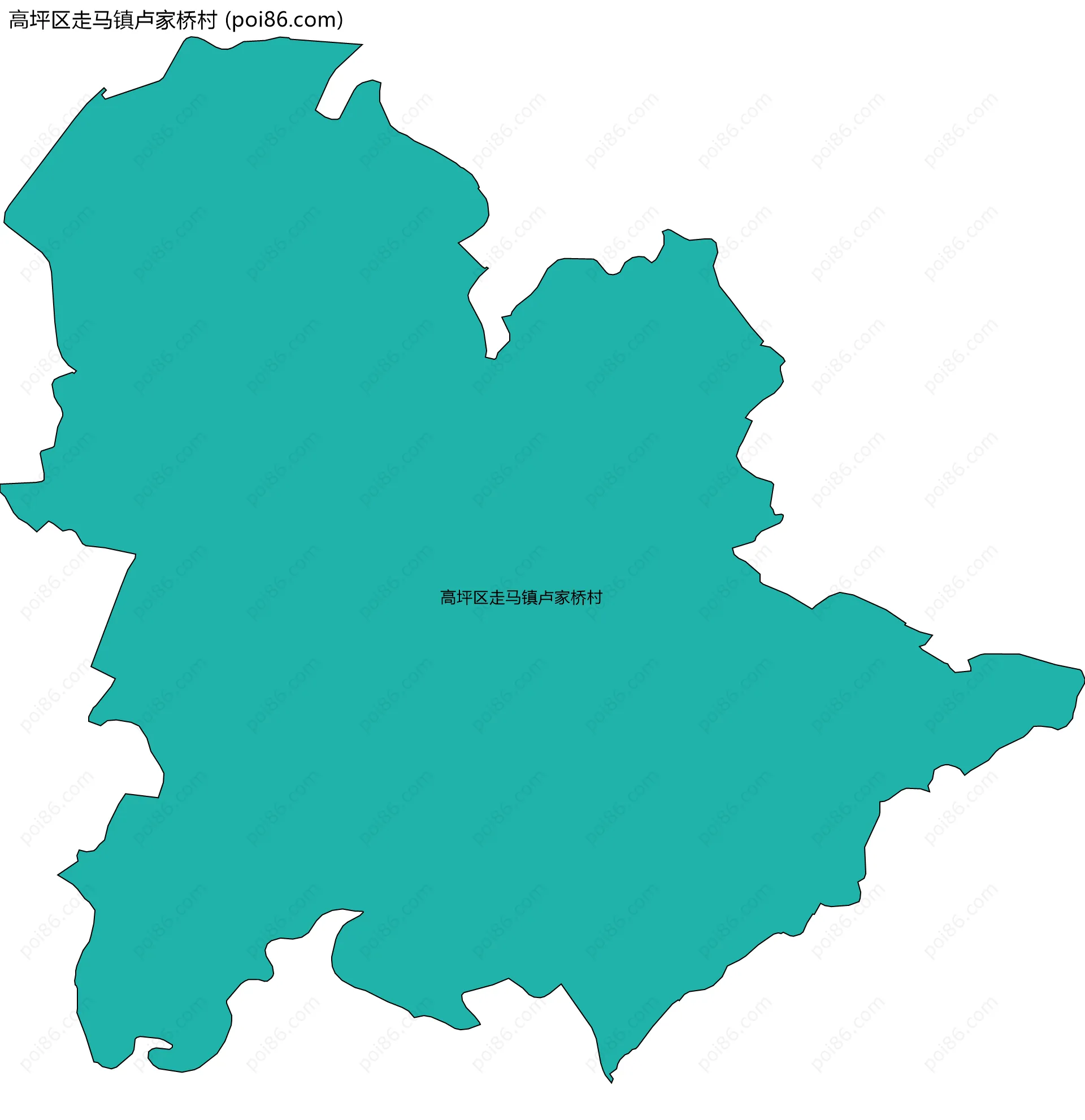 高坪区走马镇卢家桥村边界地图