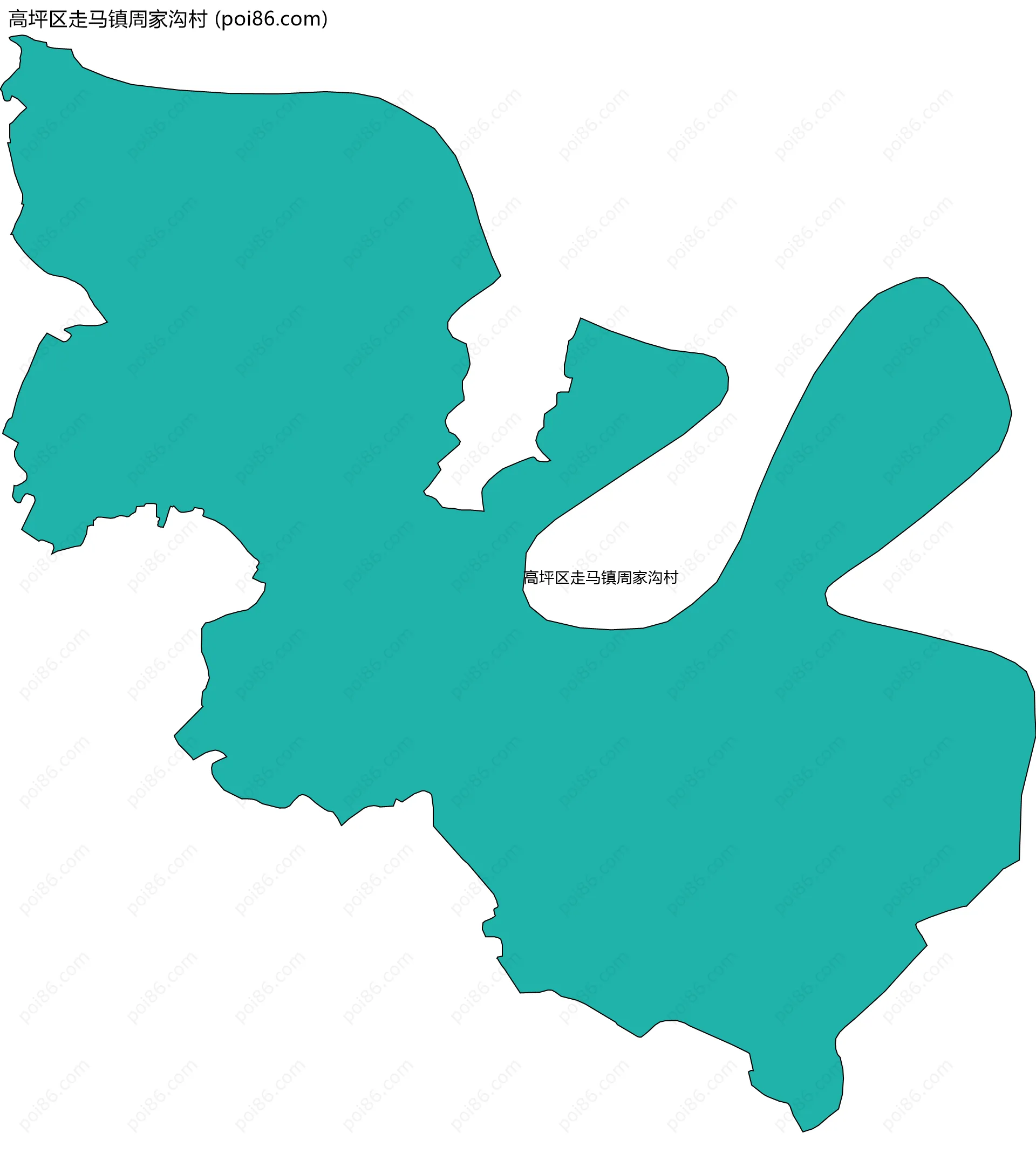 高坪区走马镇周家沟村边界地图