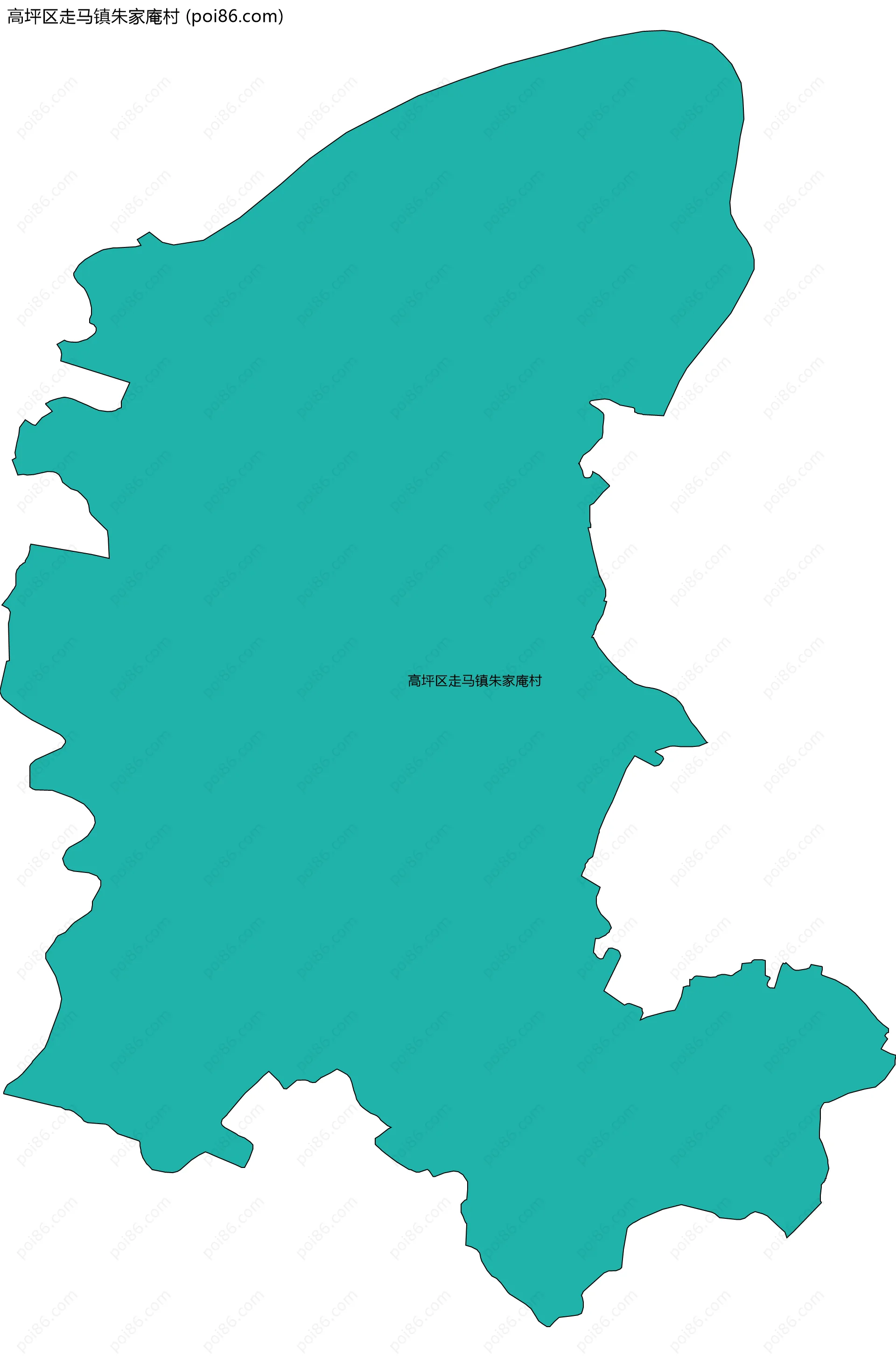 高坪区走马镇朱家庵村边界地图