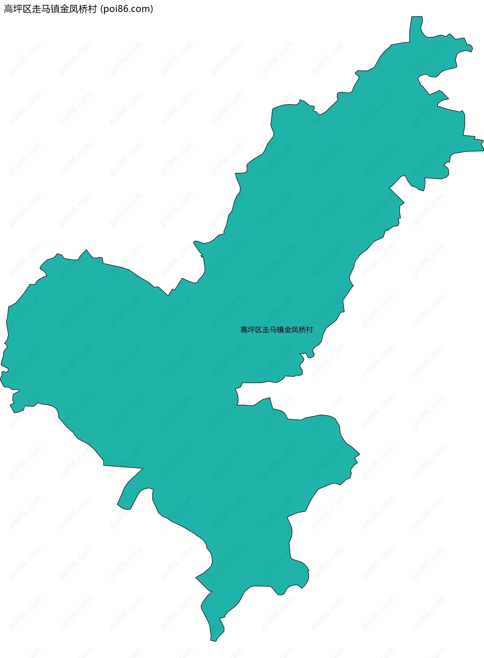 高坪区走马镇金凤桥村边界地图