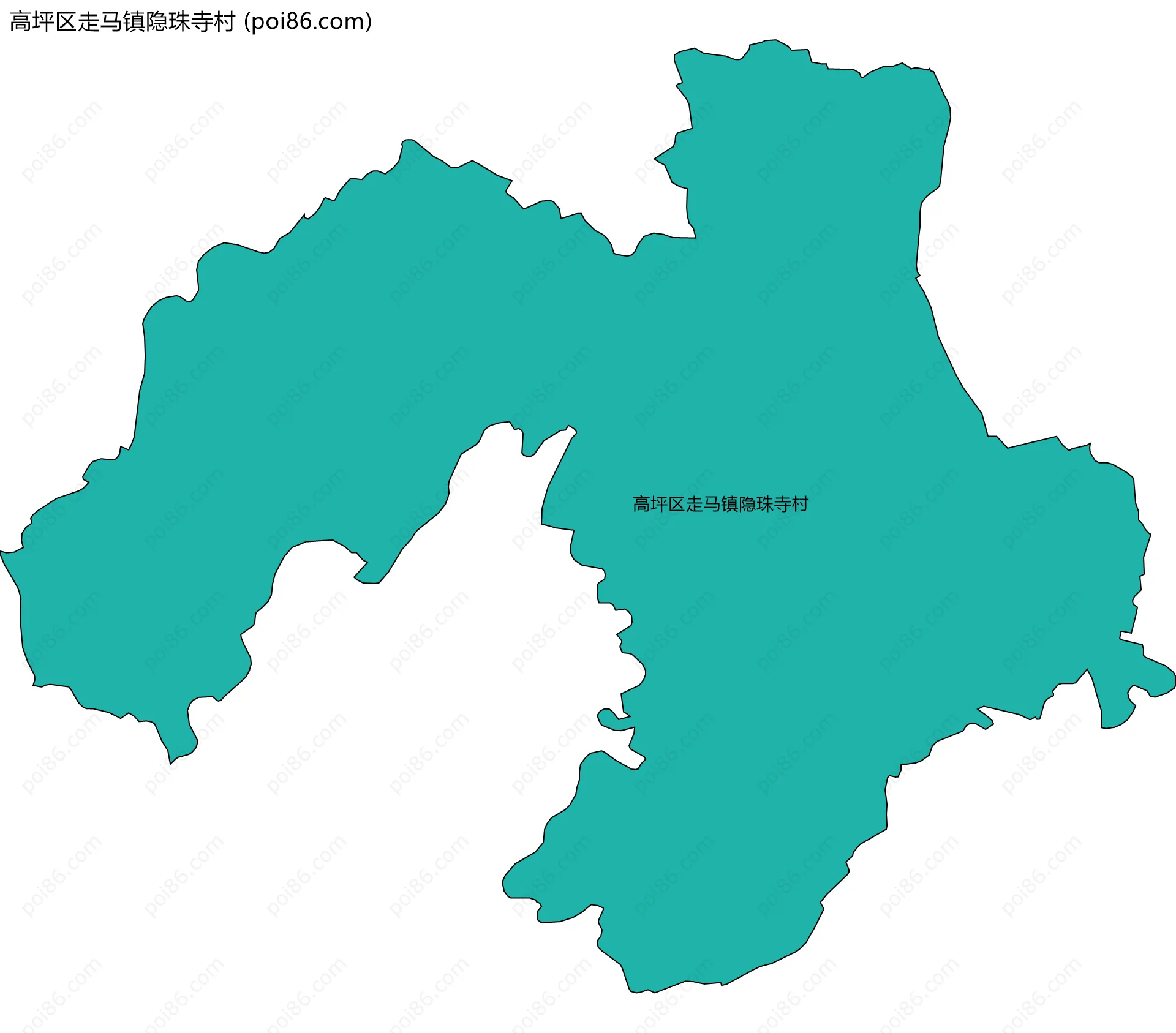 高坪区走马镇隐珠寺村边界地图