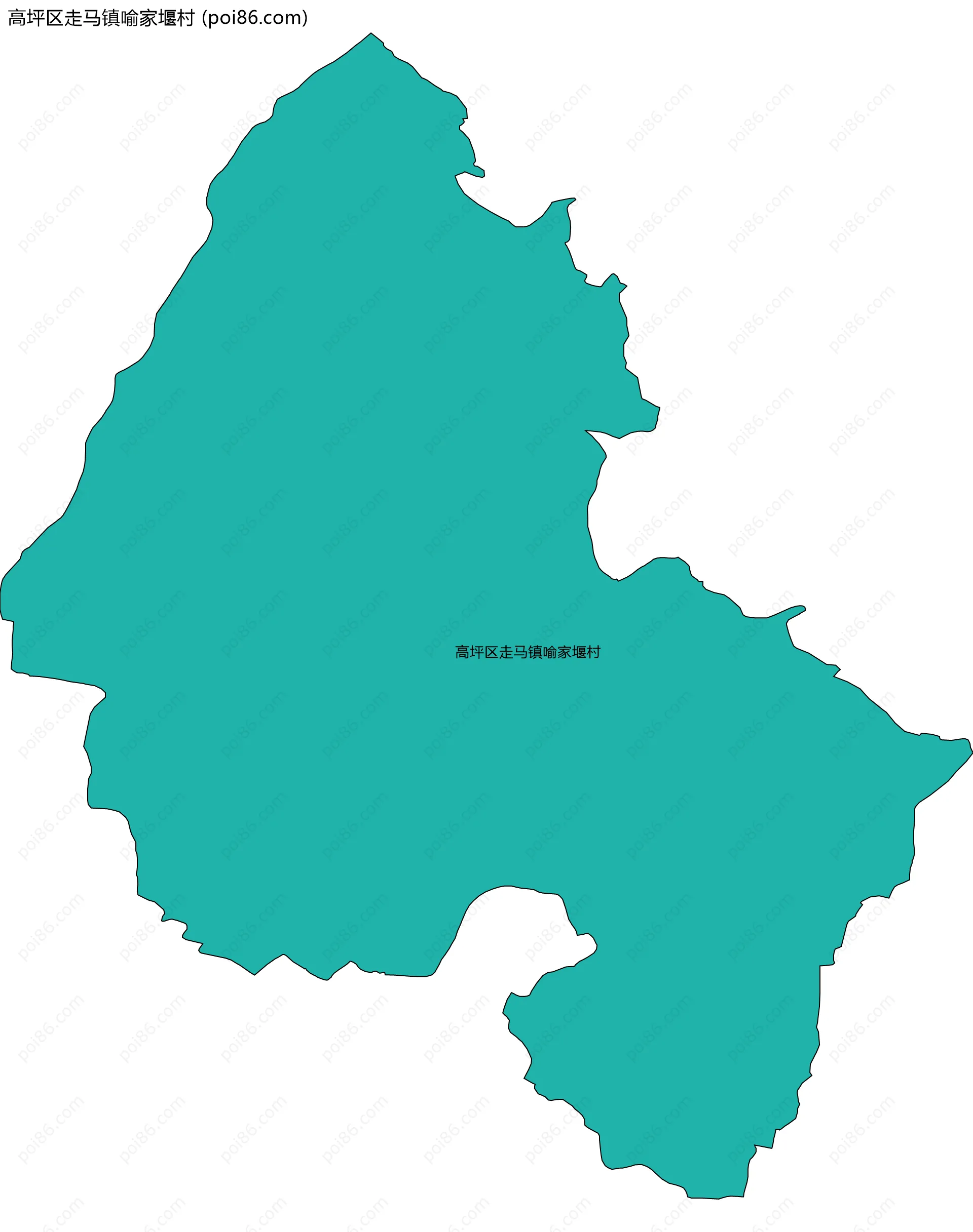 高坪区走马镇喻家堰村边界地图