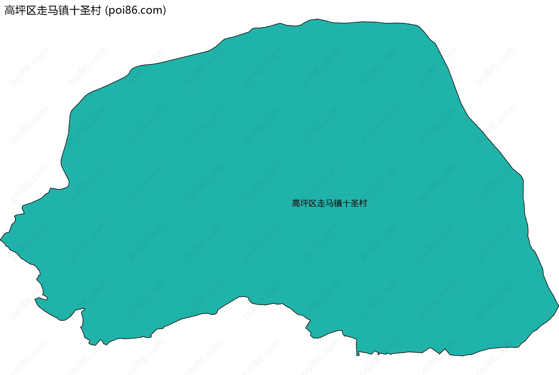 高坪区走马镇十圣村边界地图
