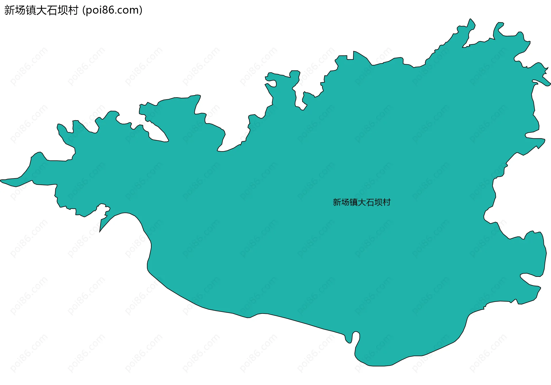 新场镇大石坝村边界地图