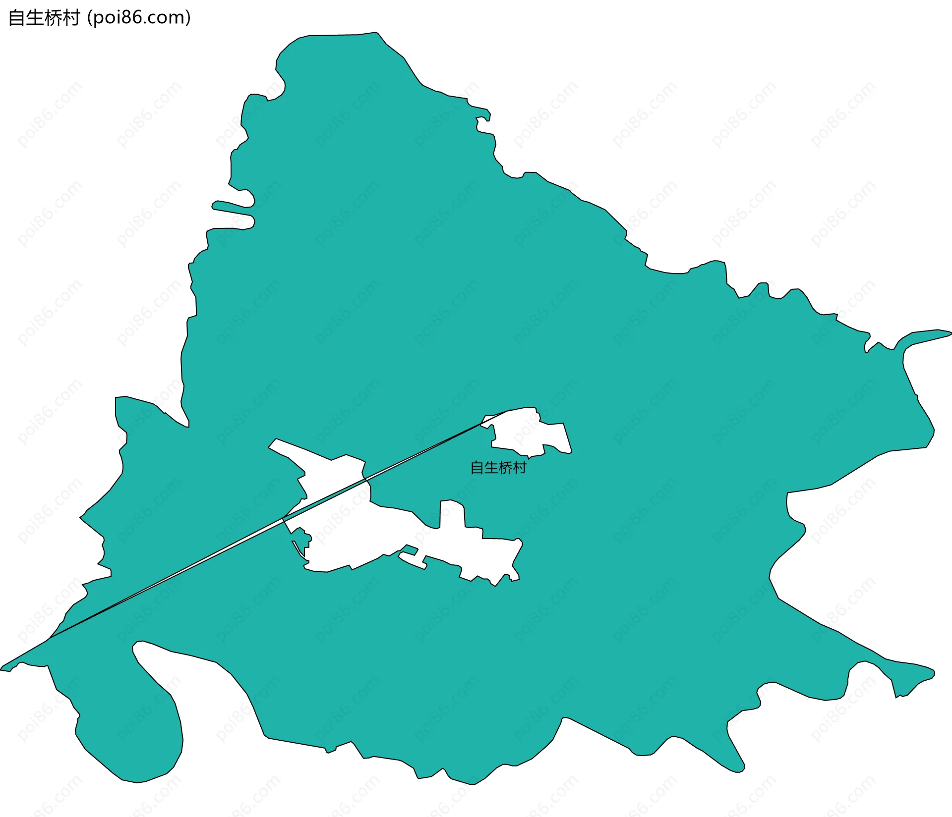 自生桥村边界地图