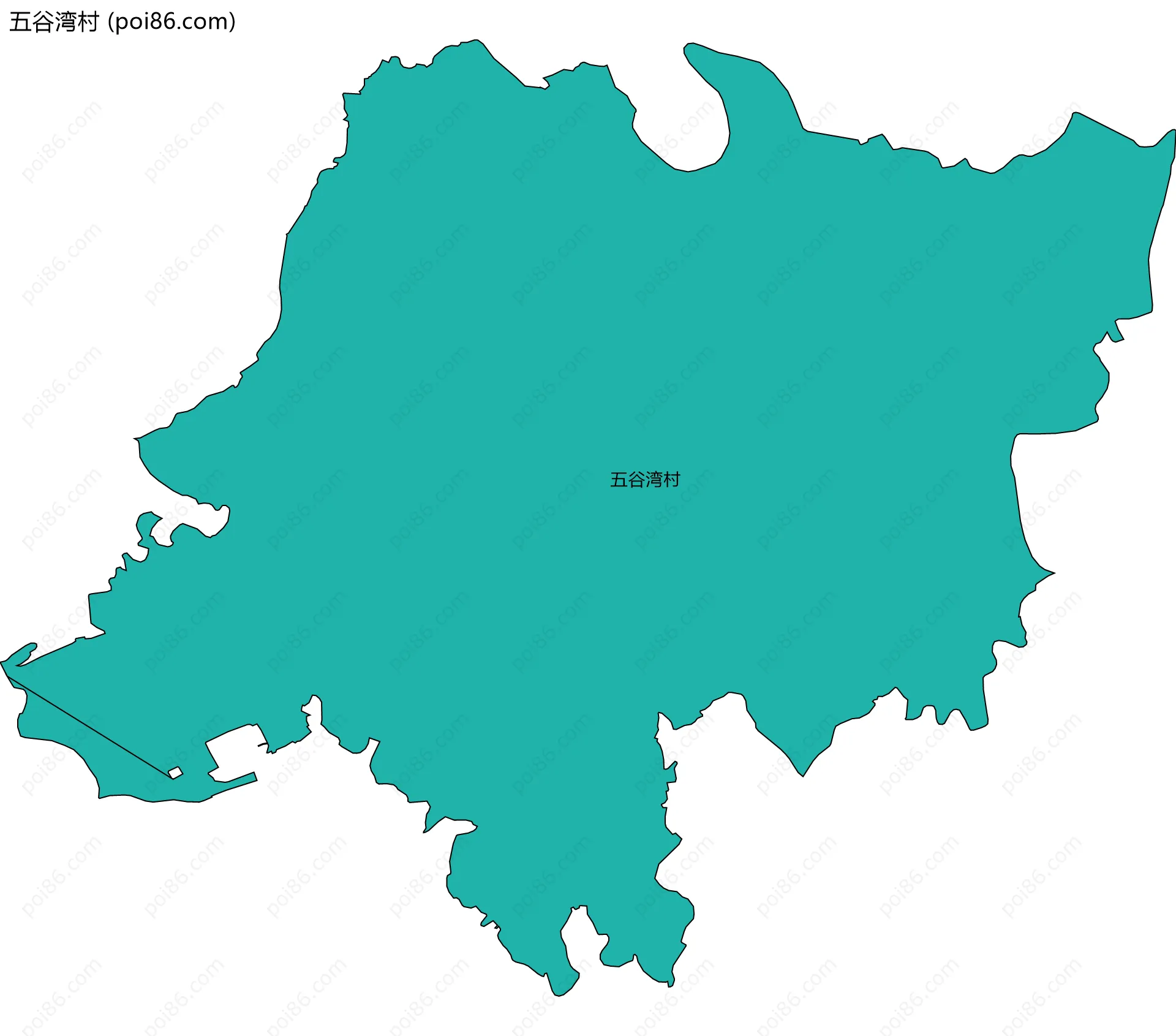 五谷湾村边界地图
