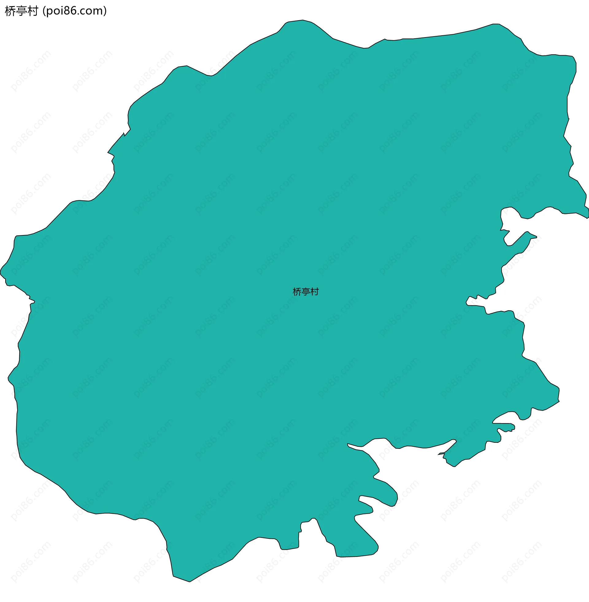 桥亭村边界地图