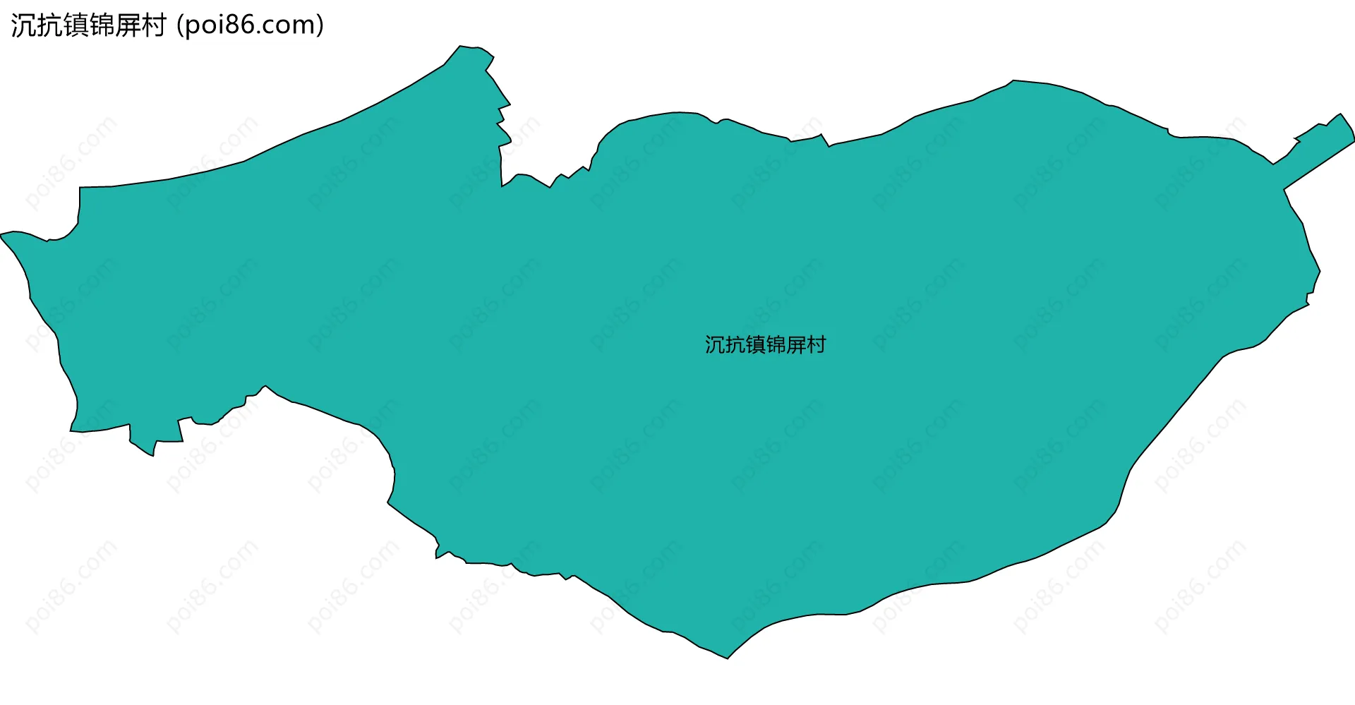 沉抗镇锦屏村边界地图