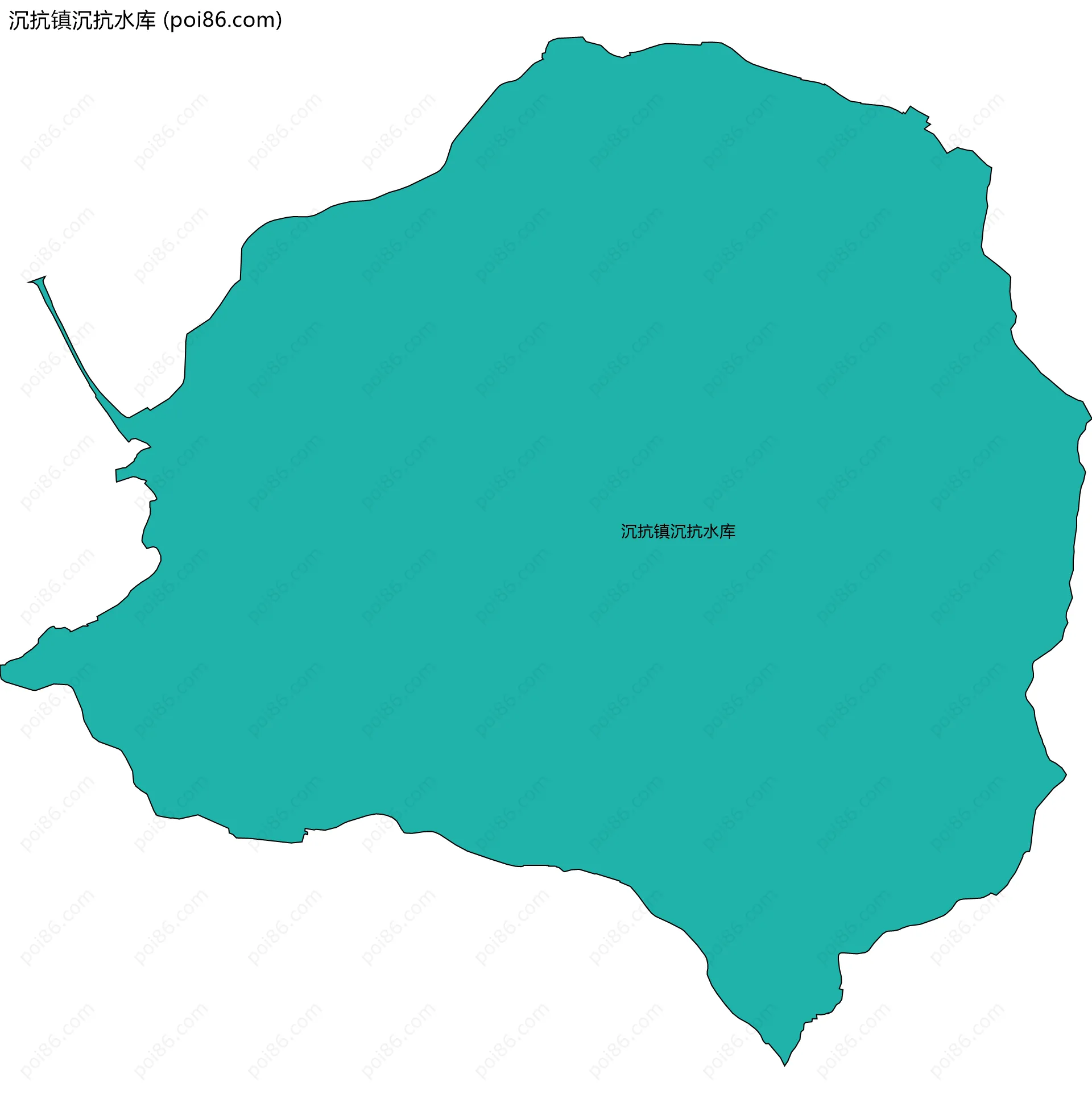 沉抗镇沉抗水库边界地图
