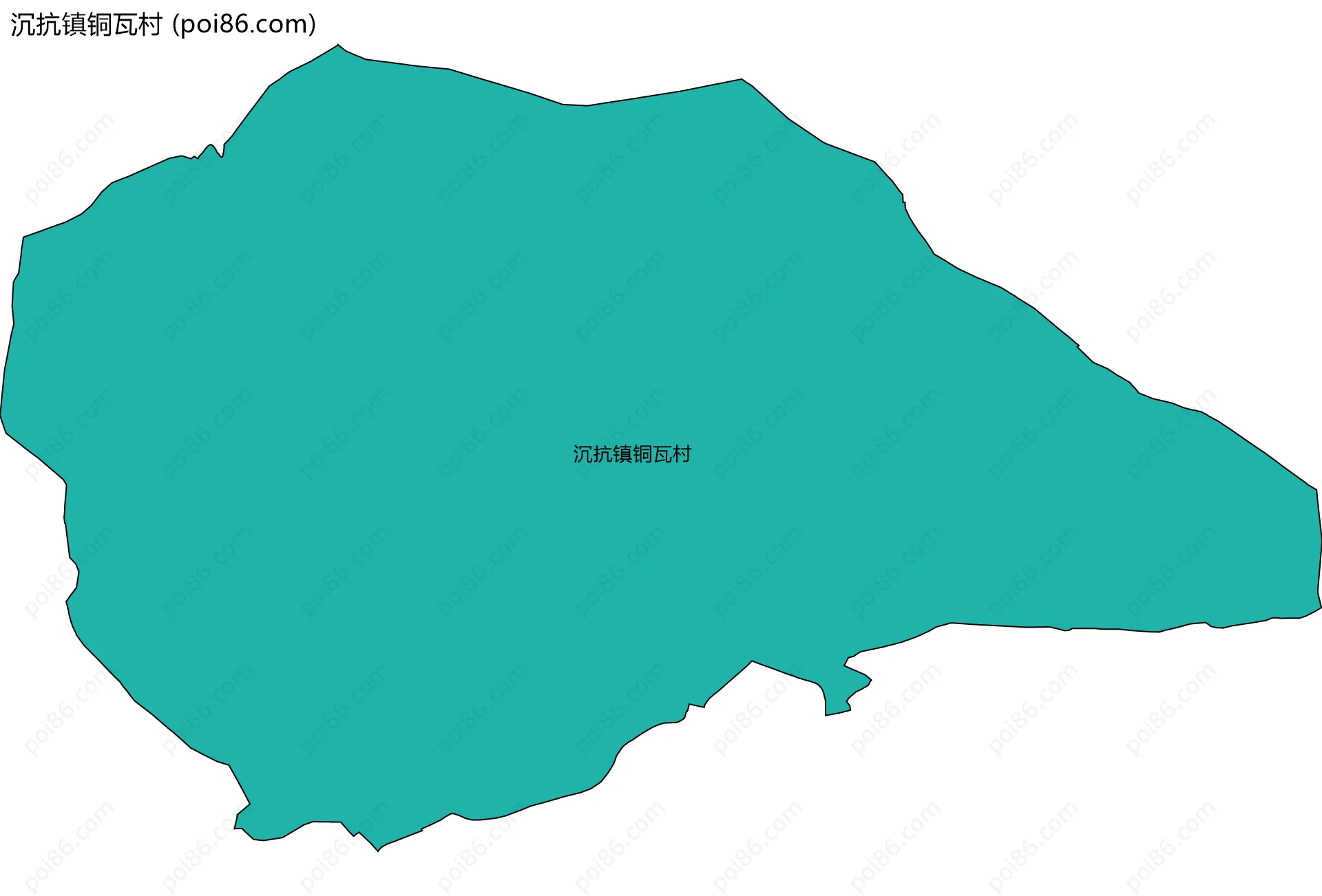 沉抗镇铜瓦村边界地图