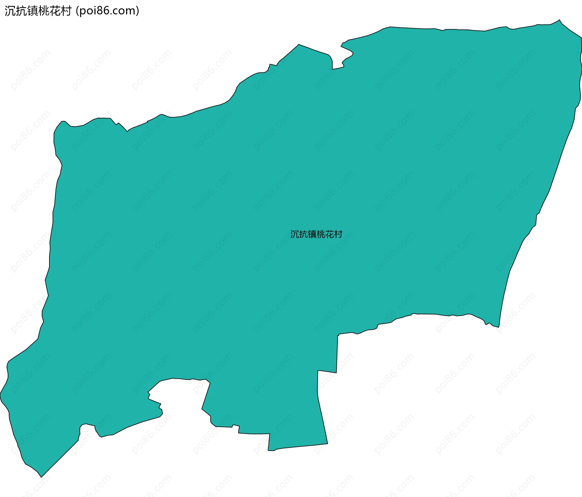 沉抗镇桃花村边界地图