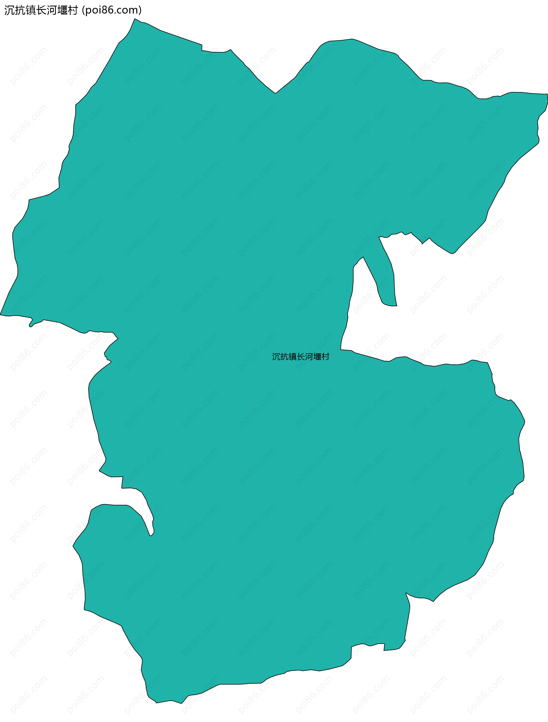 沉抗镇长河堰村边界地图