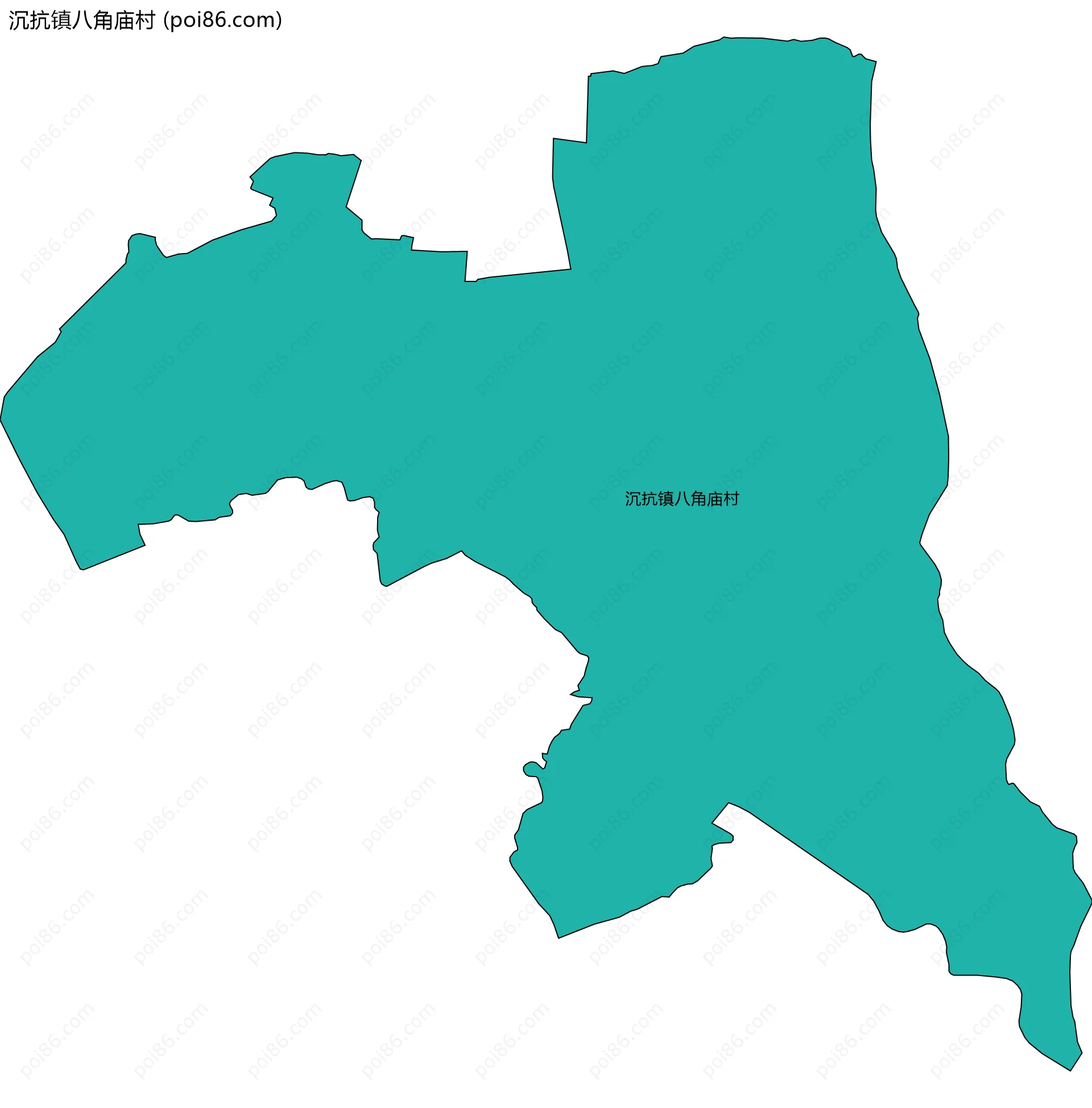 沉抗镇八角庙村边界地图