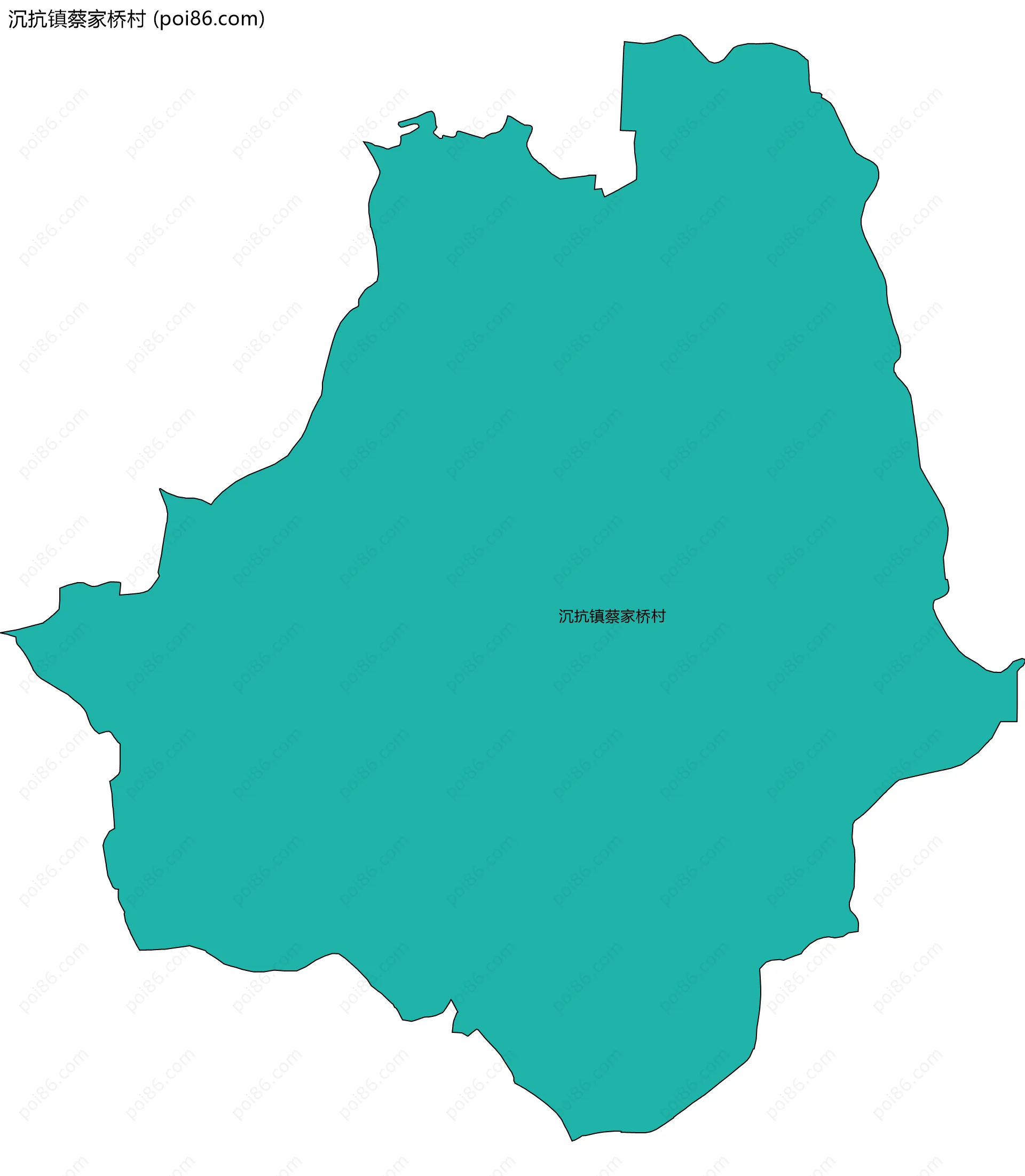 沉抗镇蔡家桥村边界地图