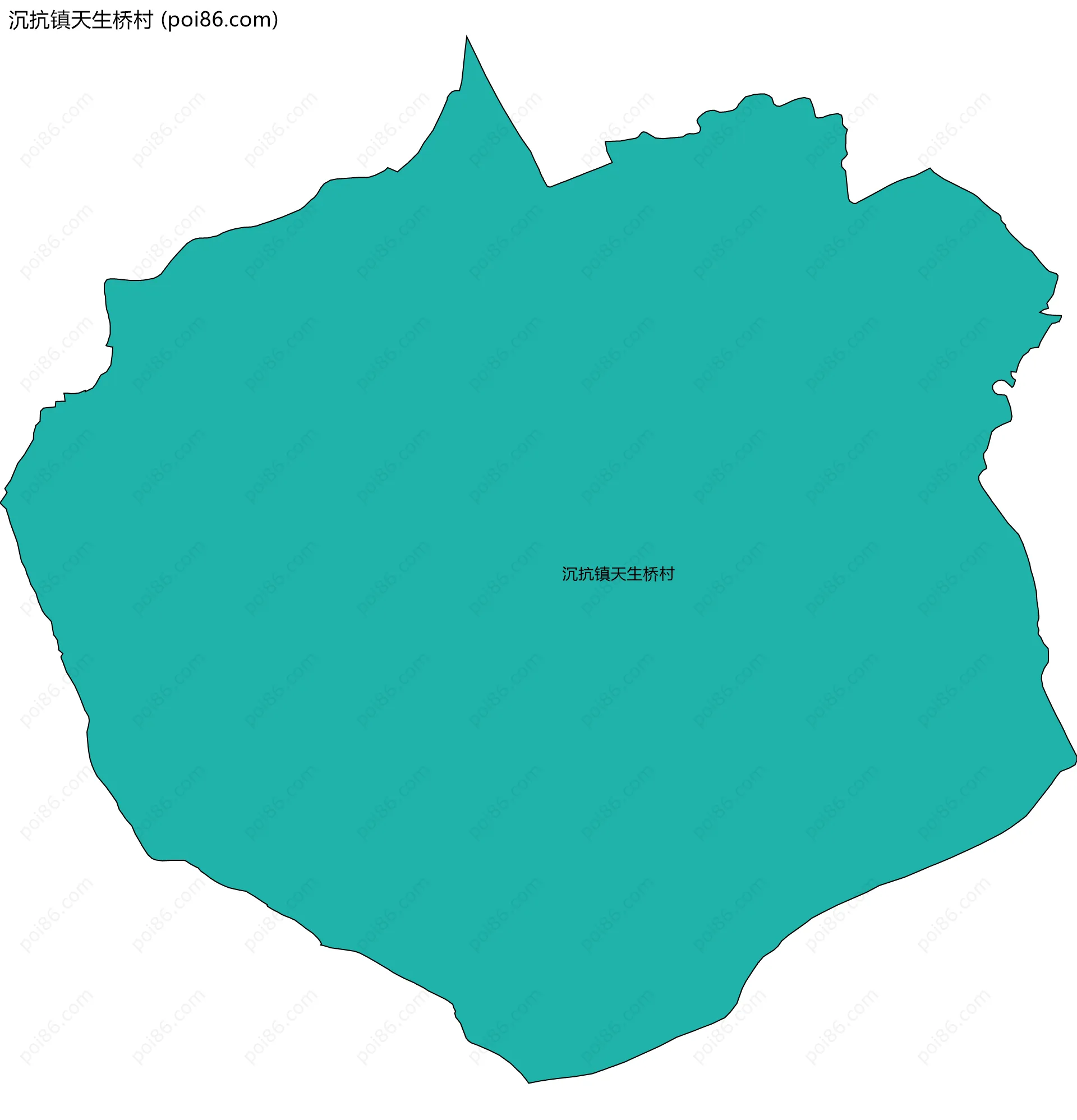沉抗镇天生桥村边界地图