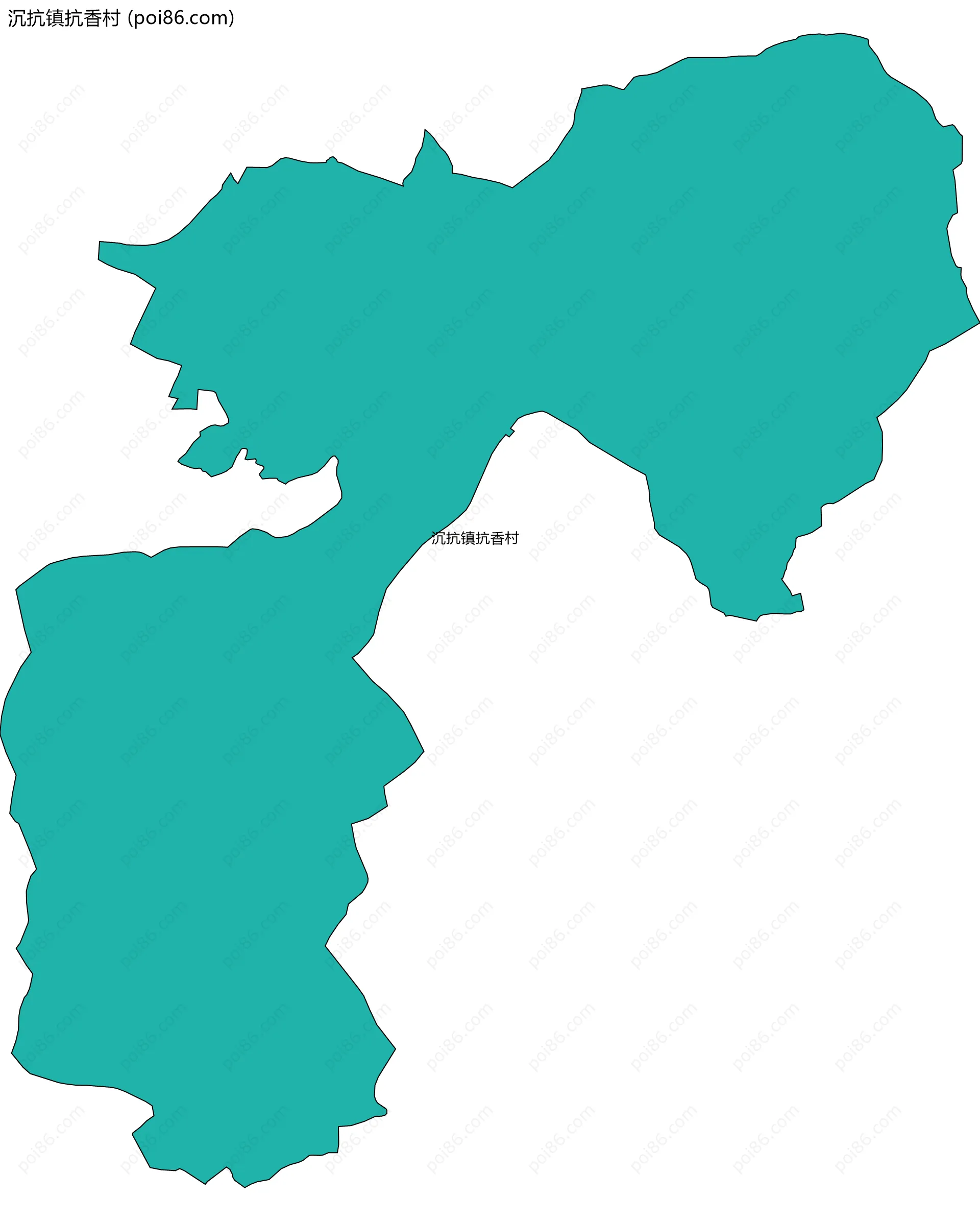 沉抗镇抗香村边界地图