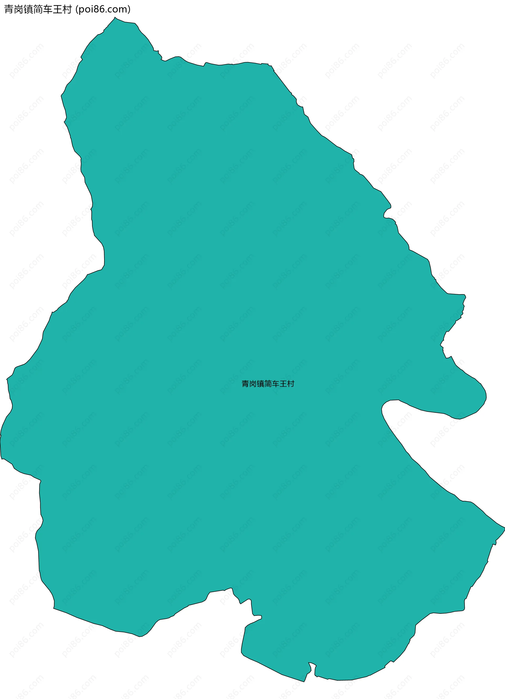 青岗镇简车王村边界地图