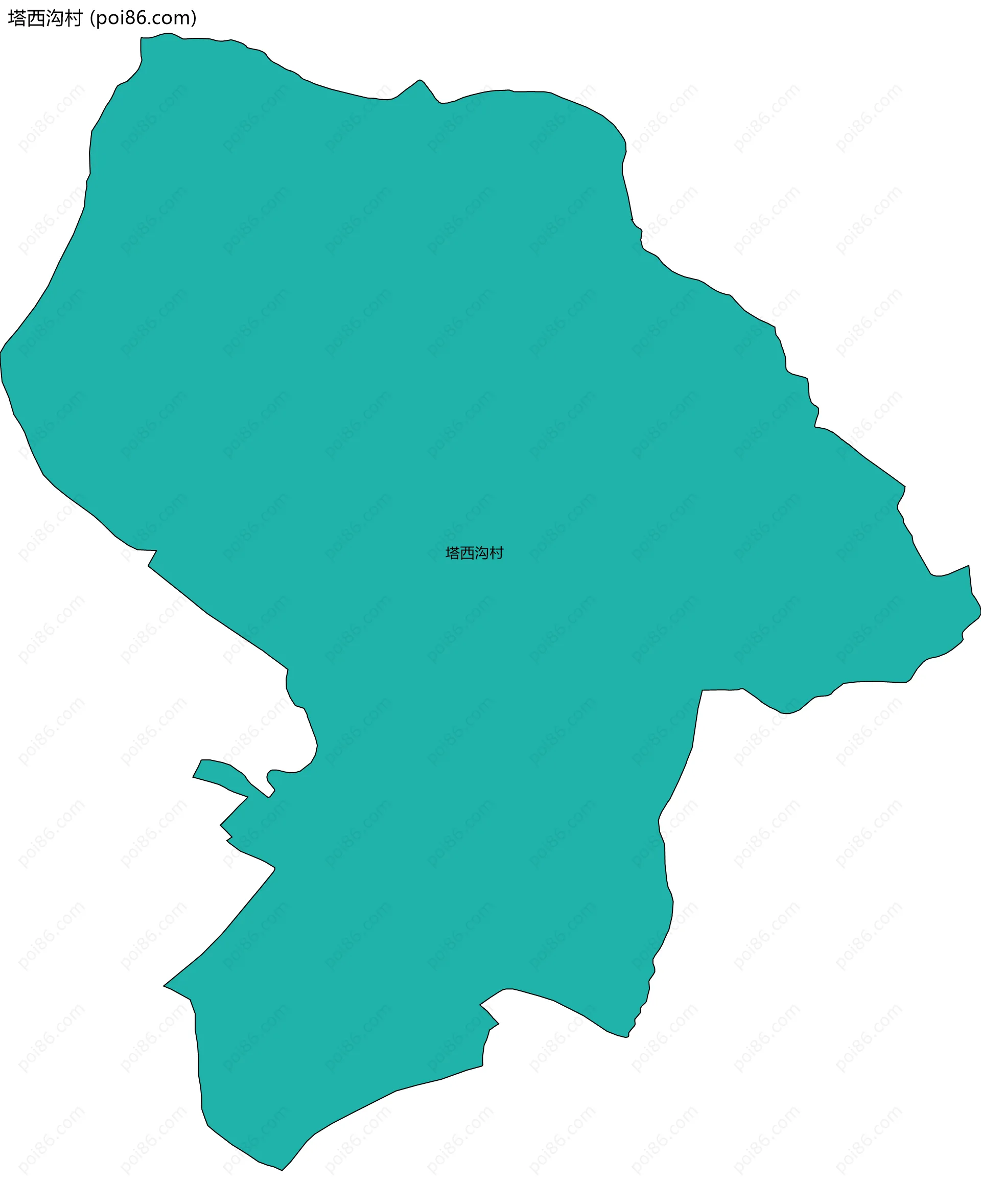 塔西沟村边界地图