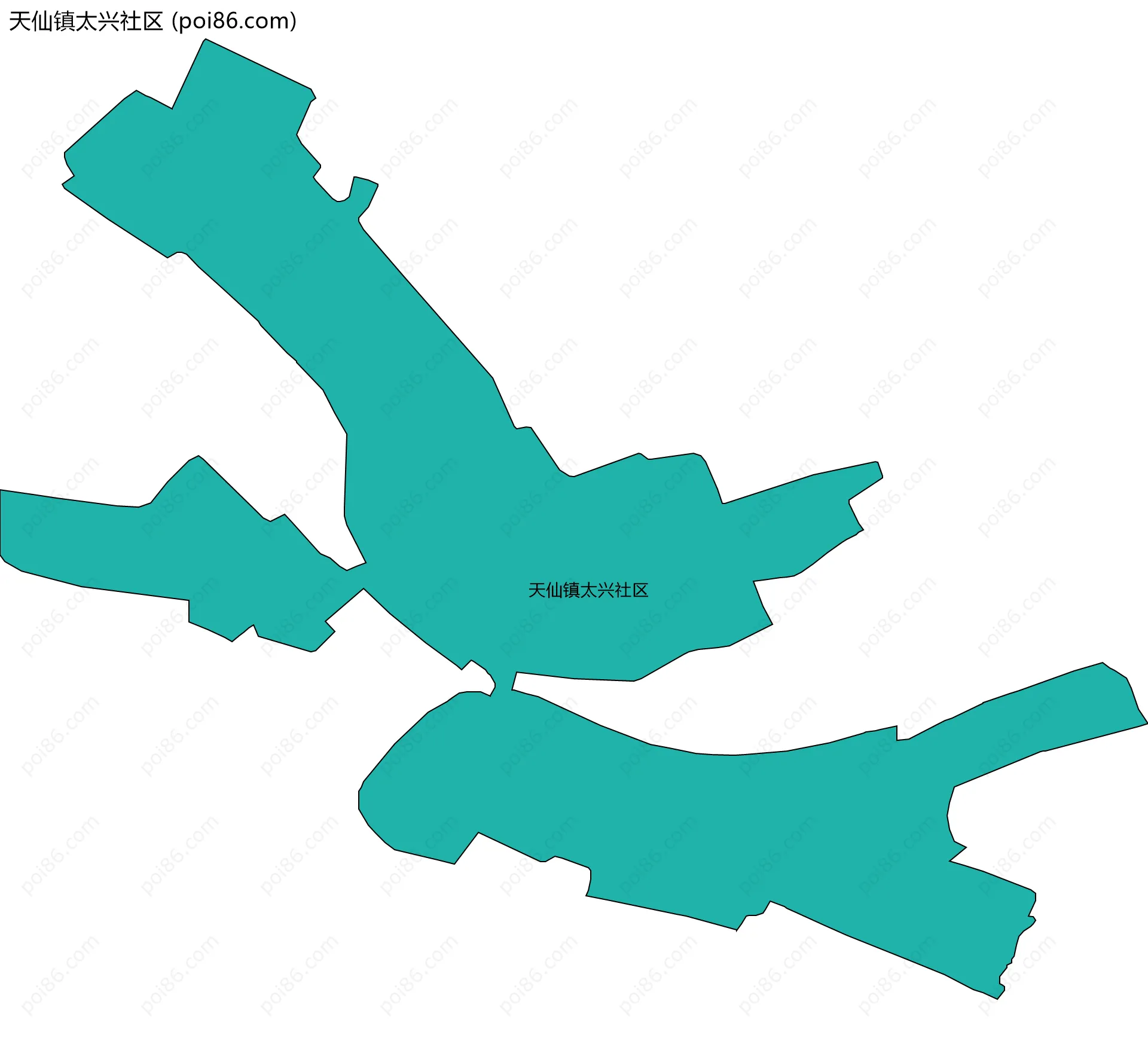 天仙镇太兴社区边界地图