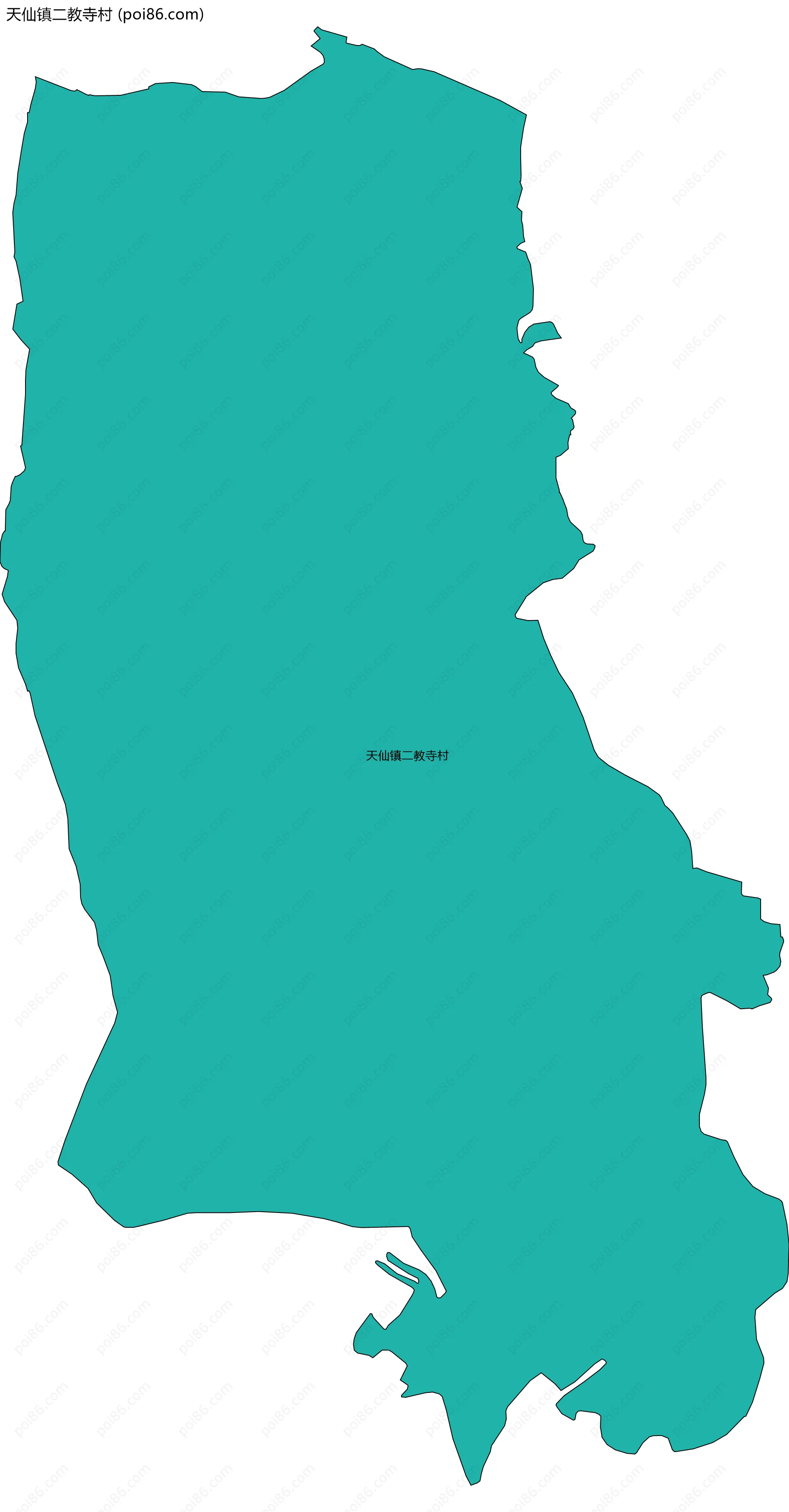 天仙镇二教寺村边界地图