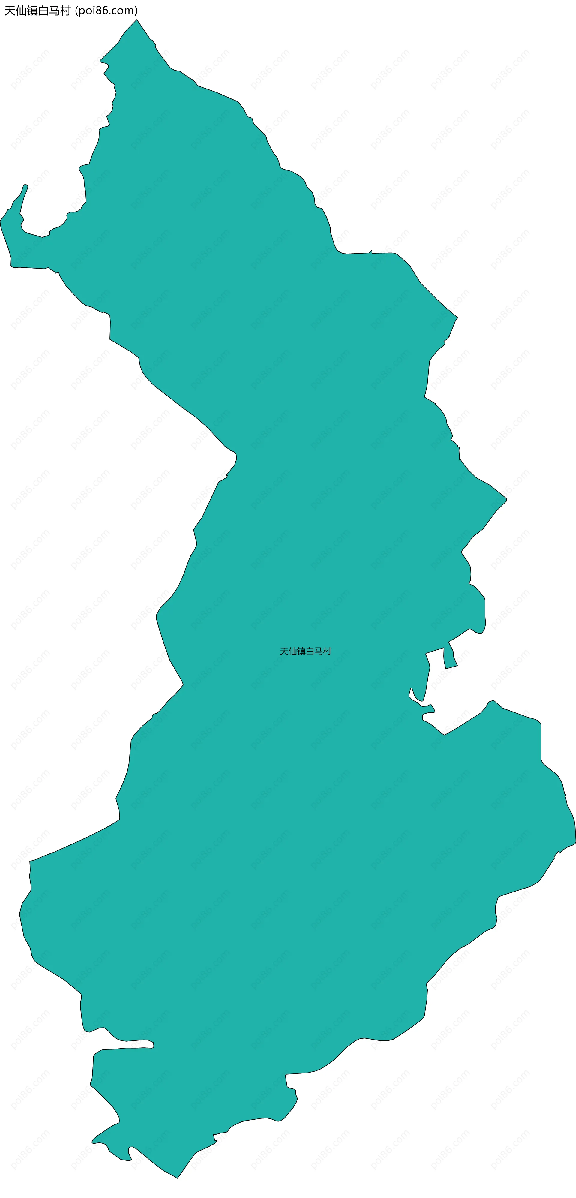 天仙镇白马村边界地图