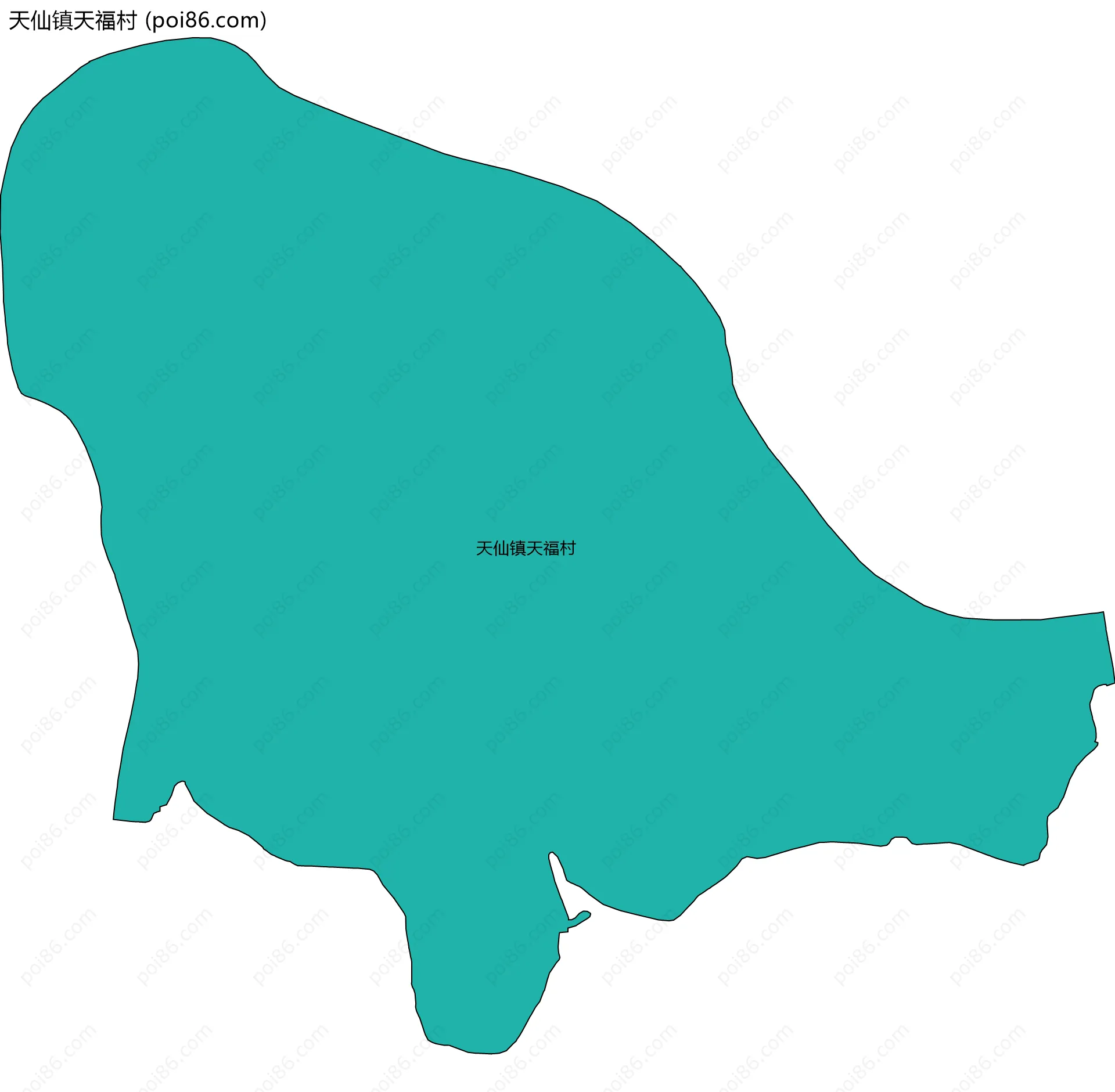 天仙镇天福村边界地图