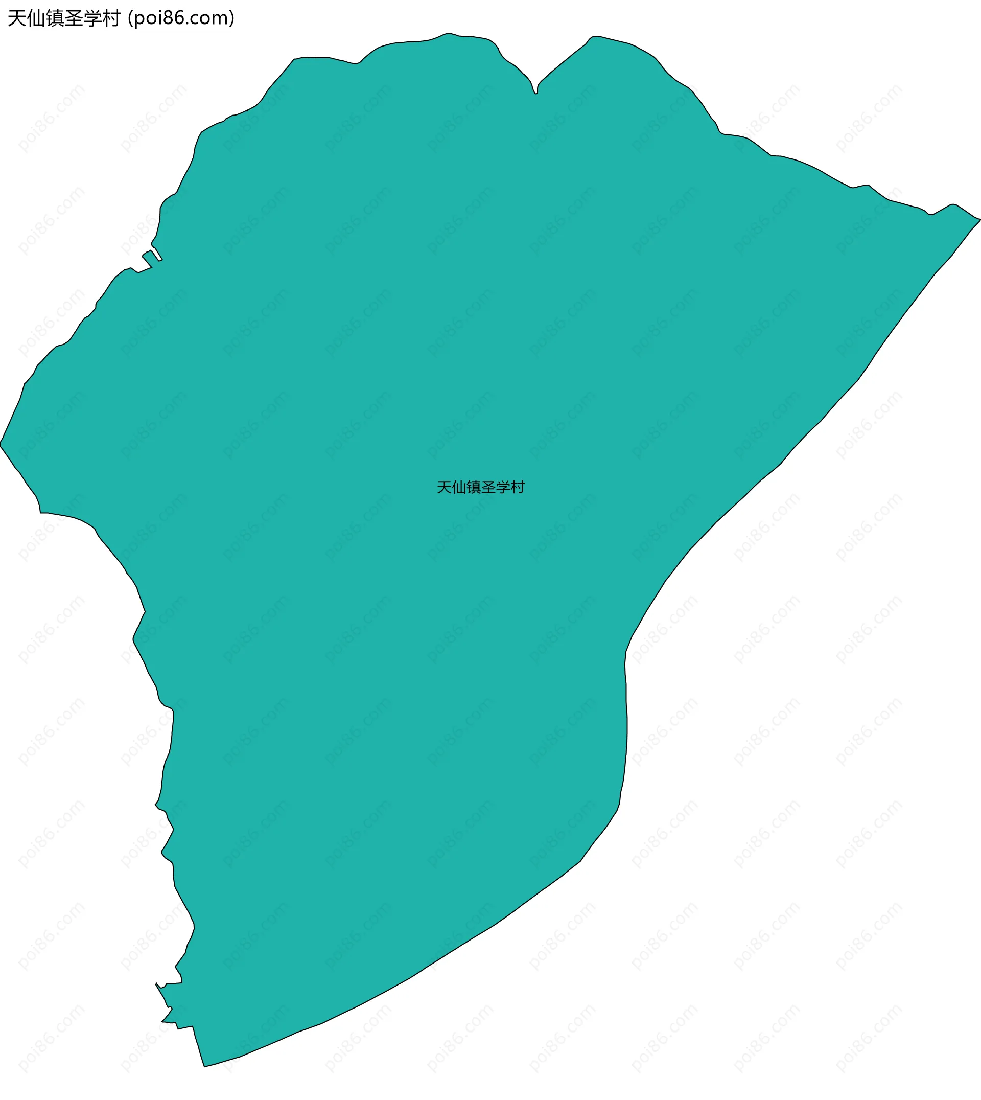 天仙镇圣学村边界地图