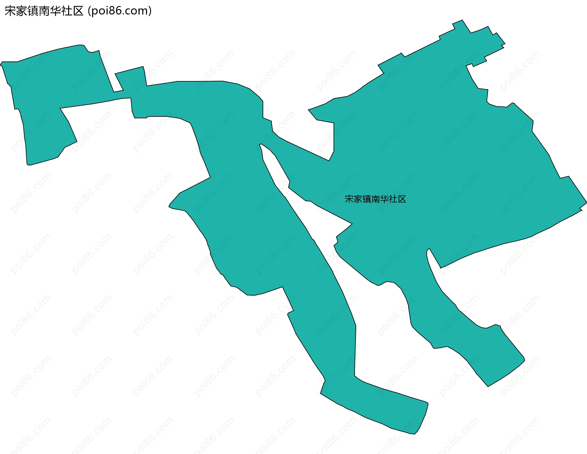宋家镇南华社区边界地图