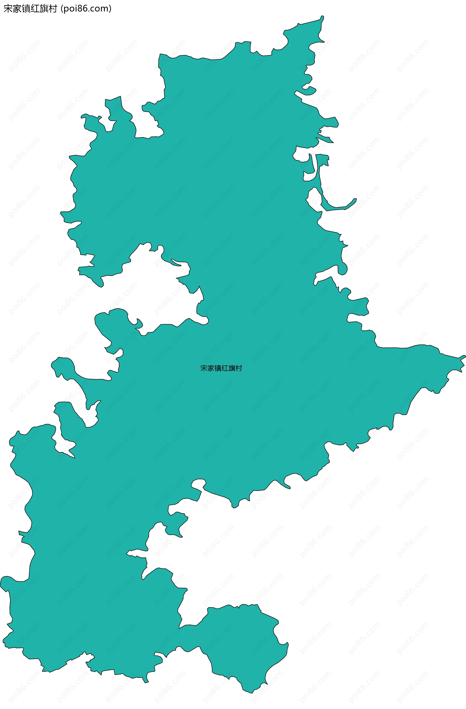 宋家镇红旗村边界地图