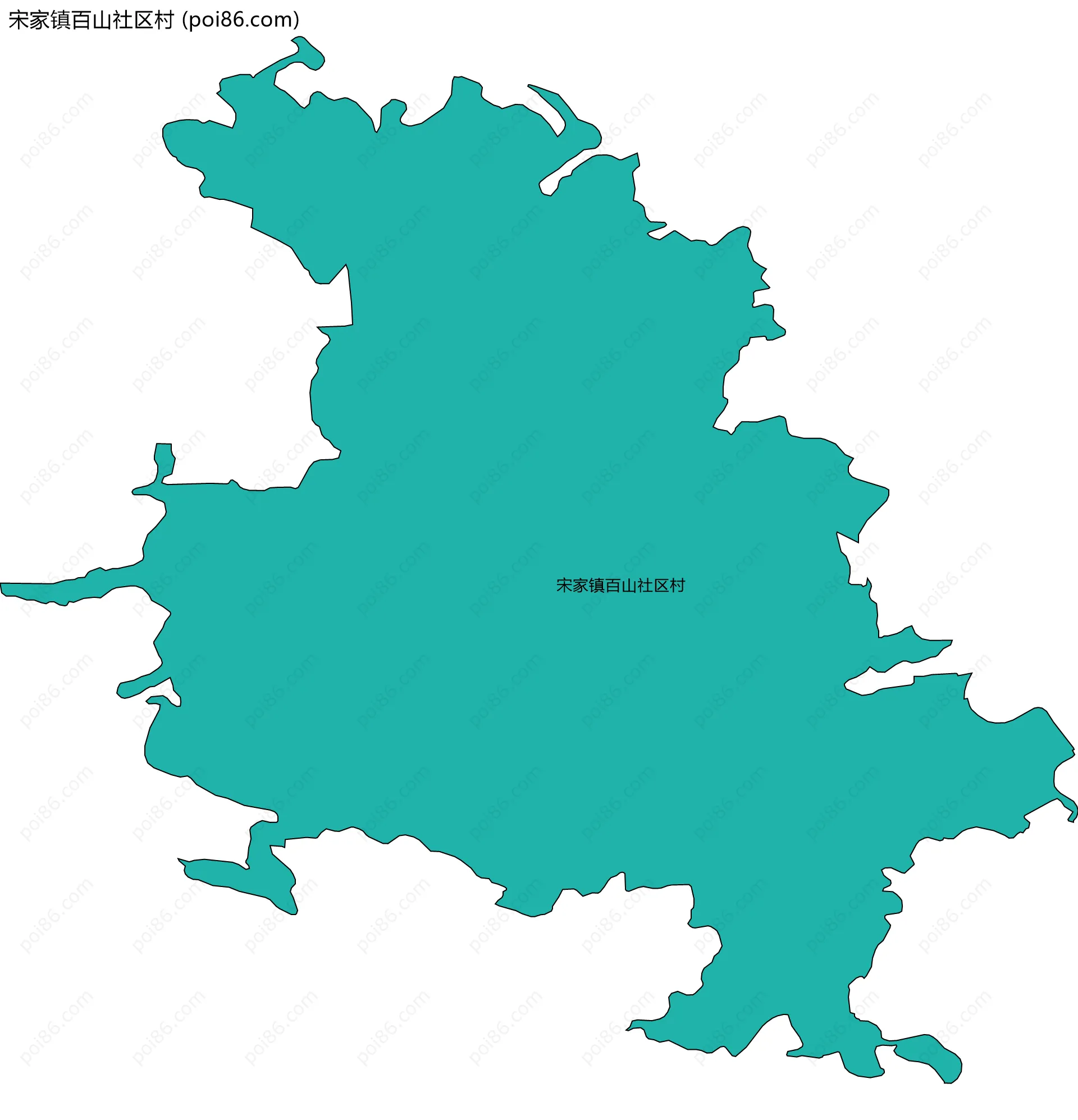 宋家镇百山社区村边界地图