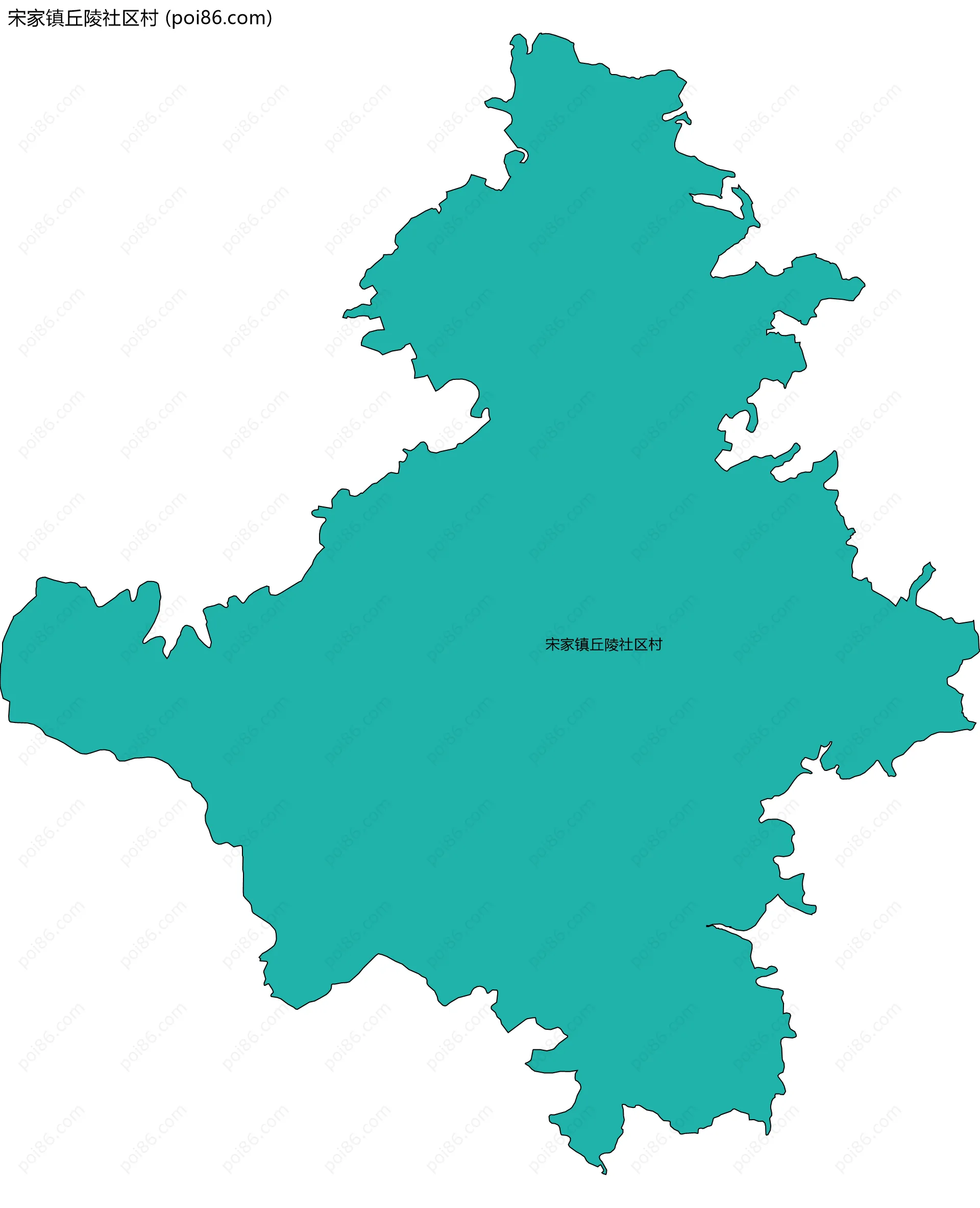 宋家镇丘陵社区村边界地图