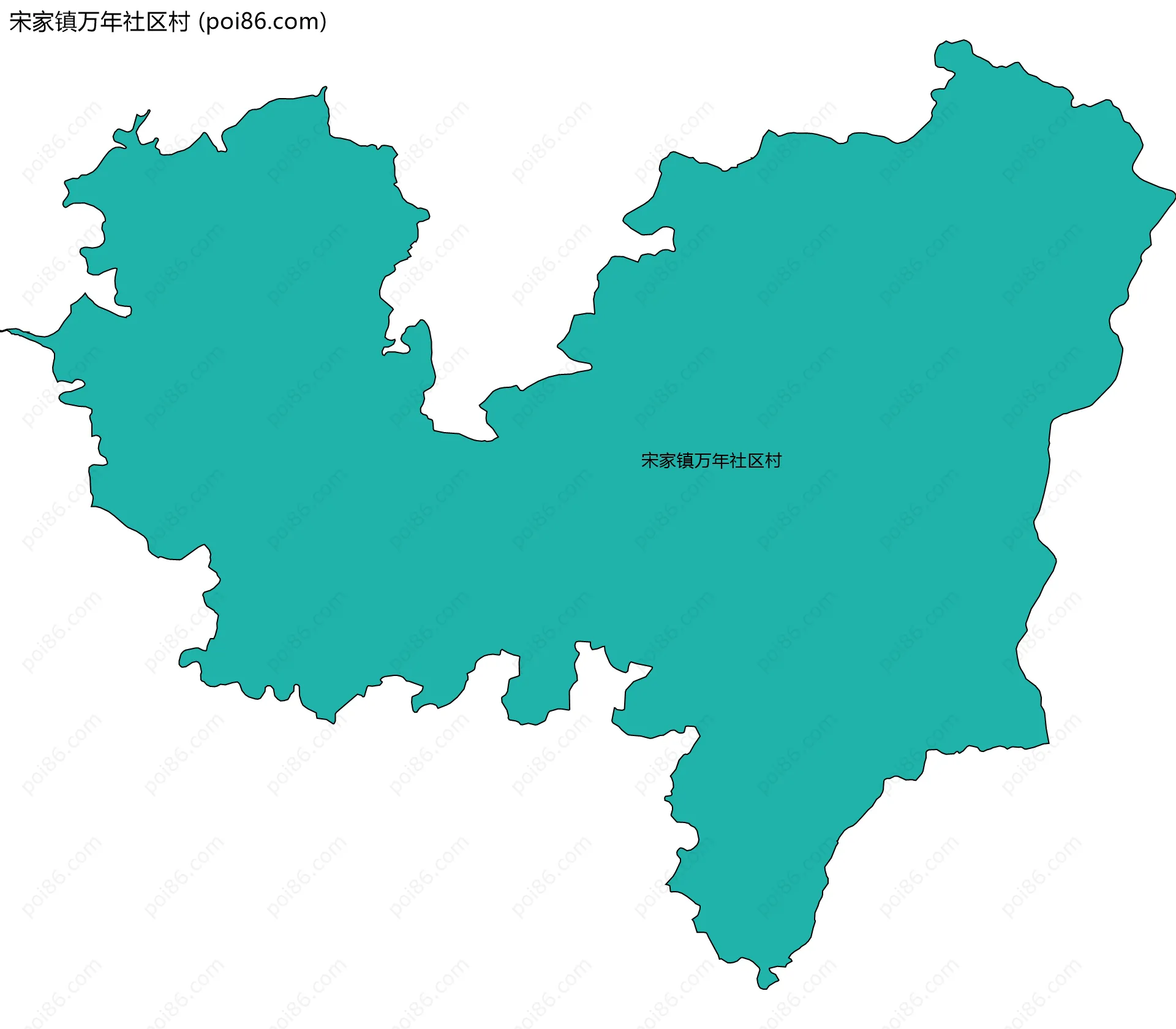 宋家镇万年社区村边界地图