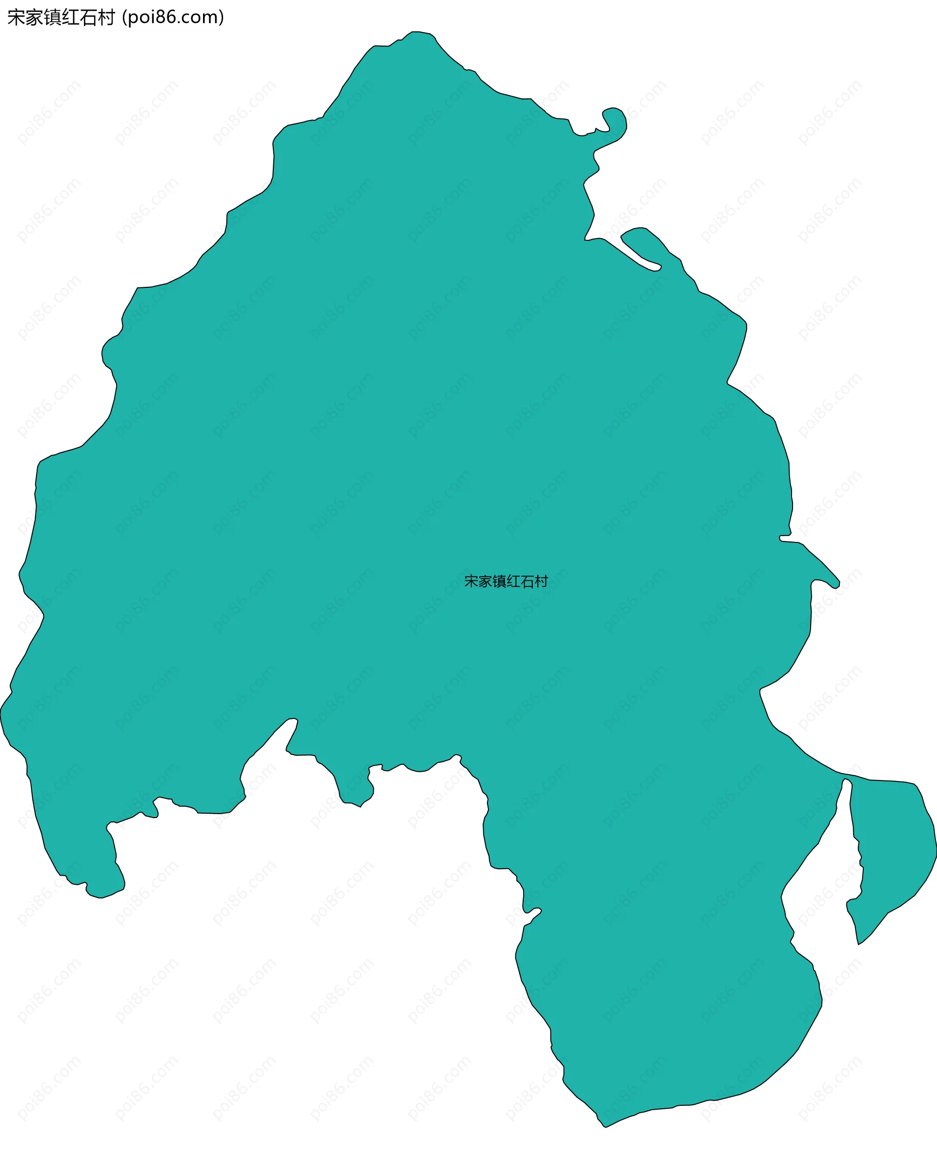 宋家镇红石村边界地图