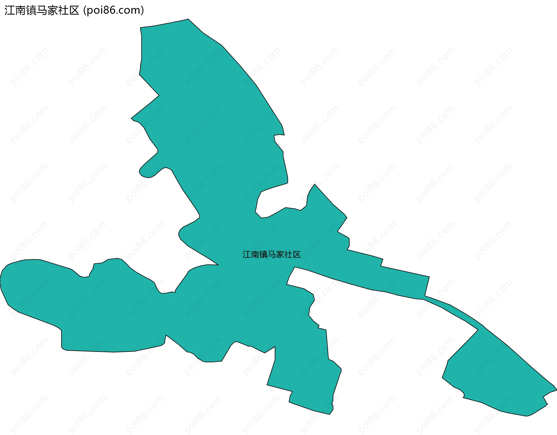 江南镇马家社区边界地图
