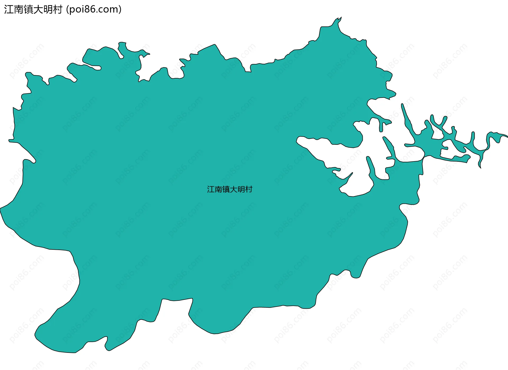 江南镇大明村边界地图