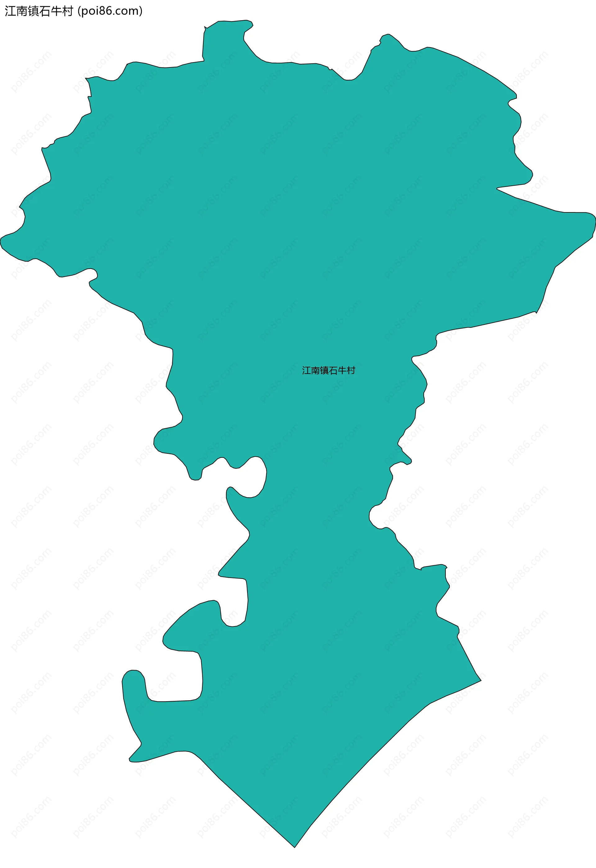 江南镇石牛村边界地图