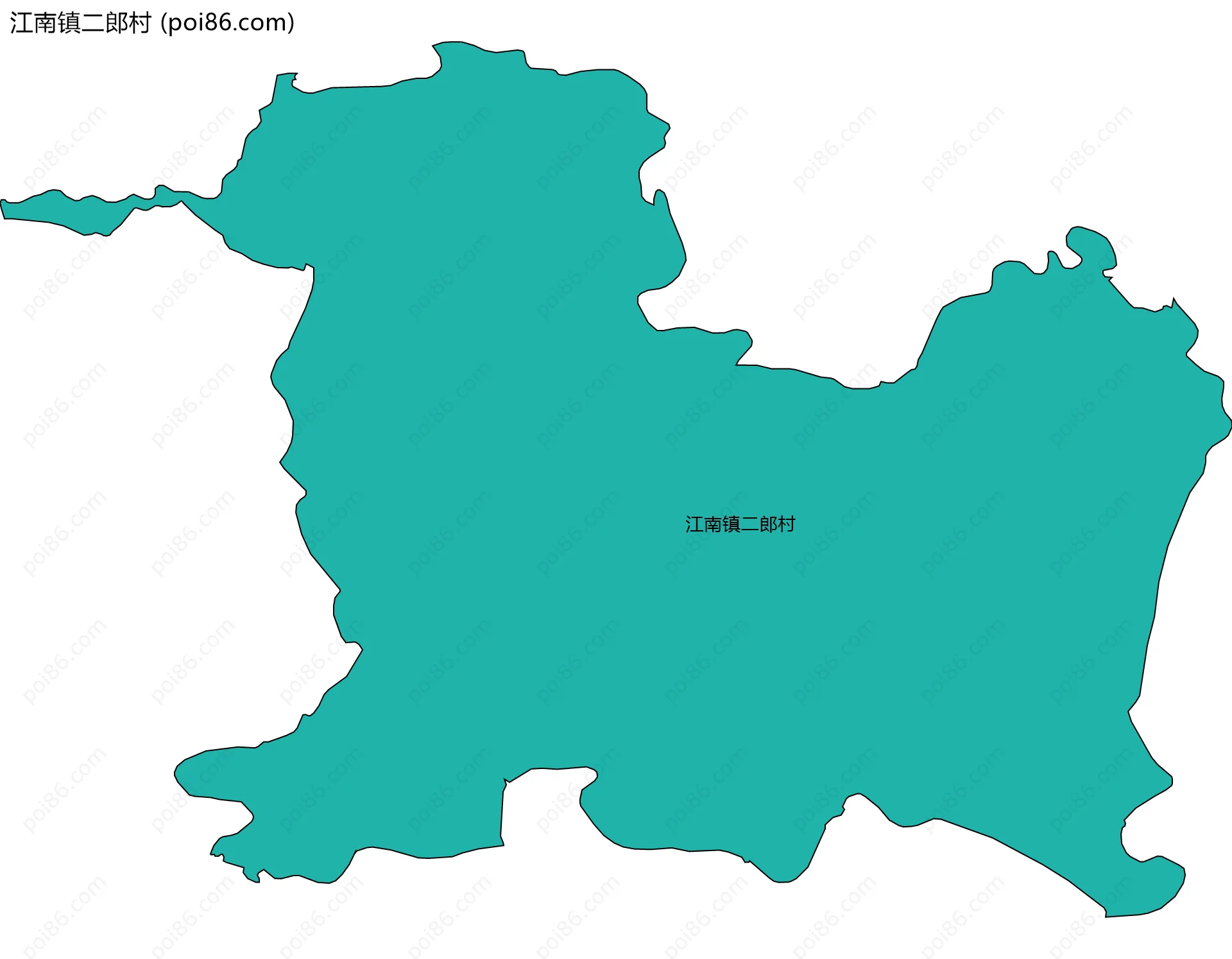 江南镇二郎村边界地图