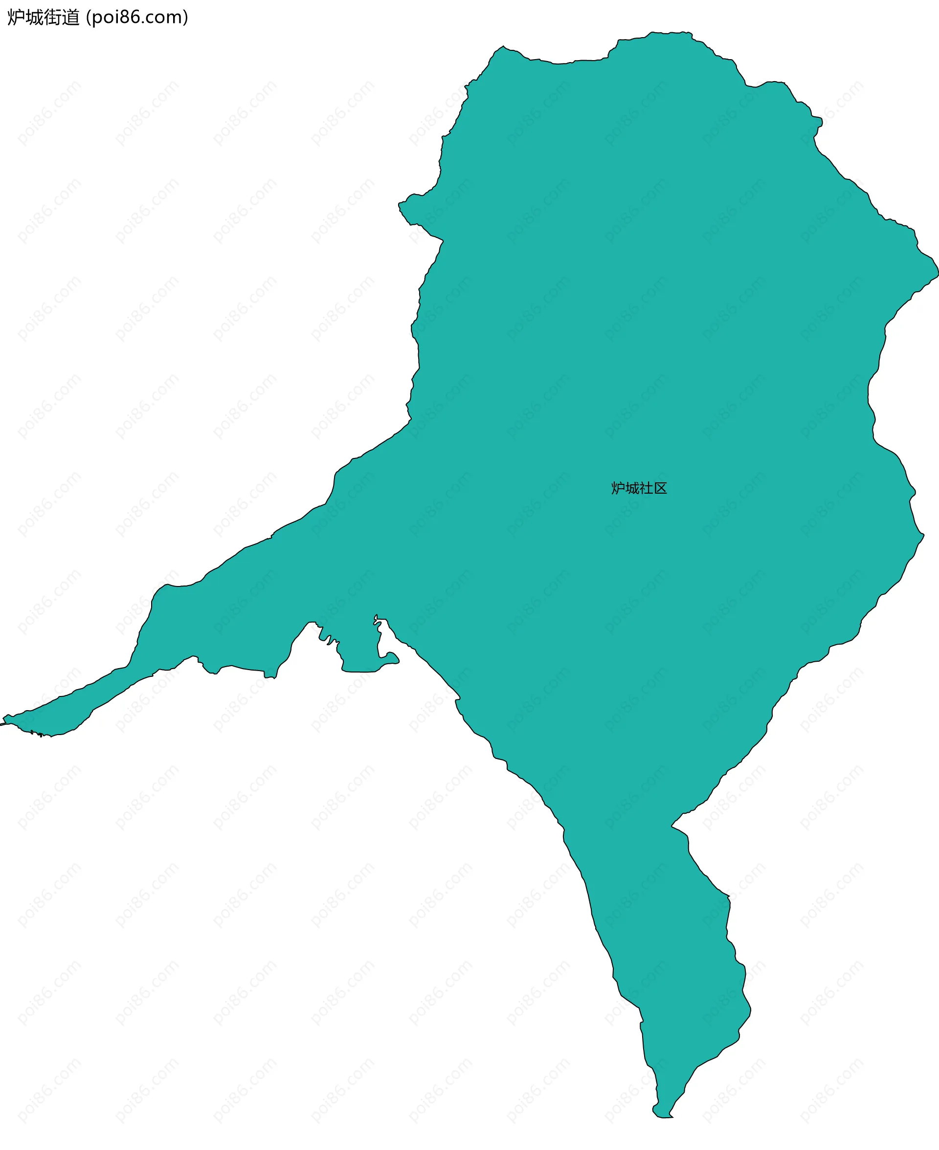 炉城街道边界地图(五级行政区划)
