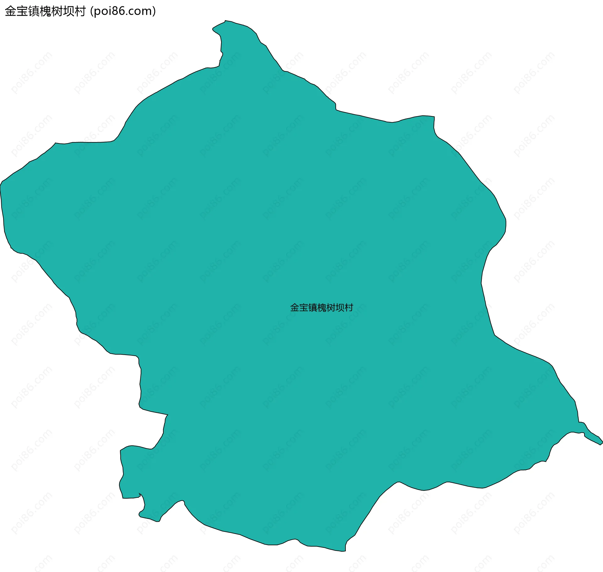 金宝镇槐树坝村边界地图