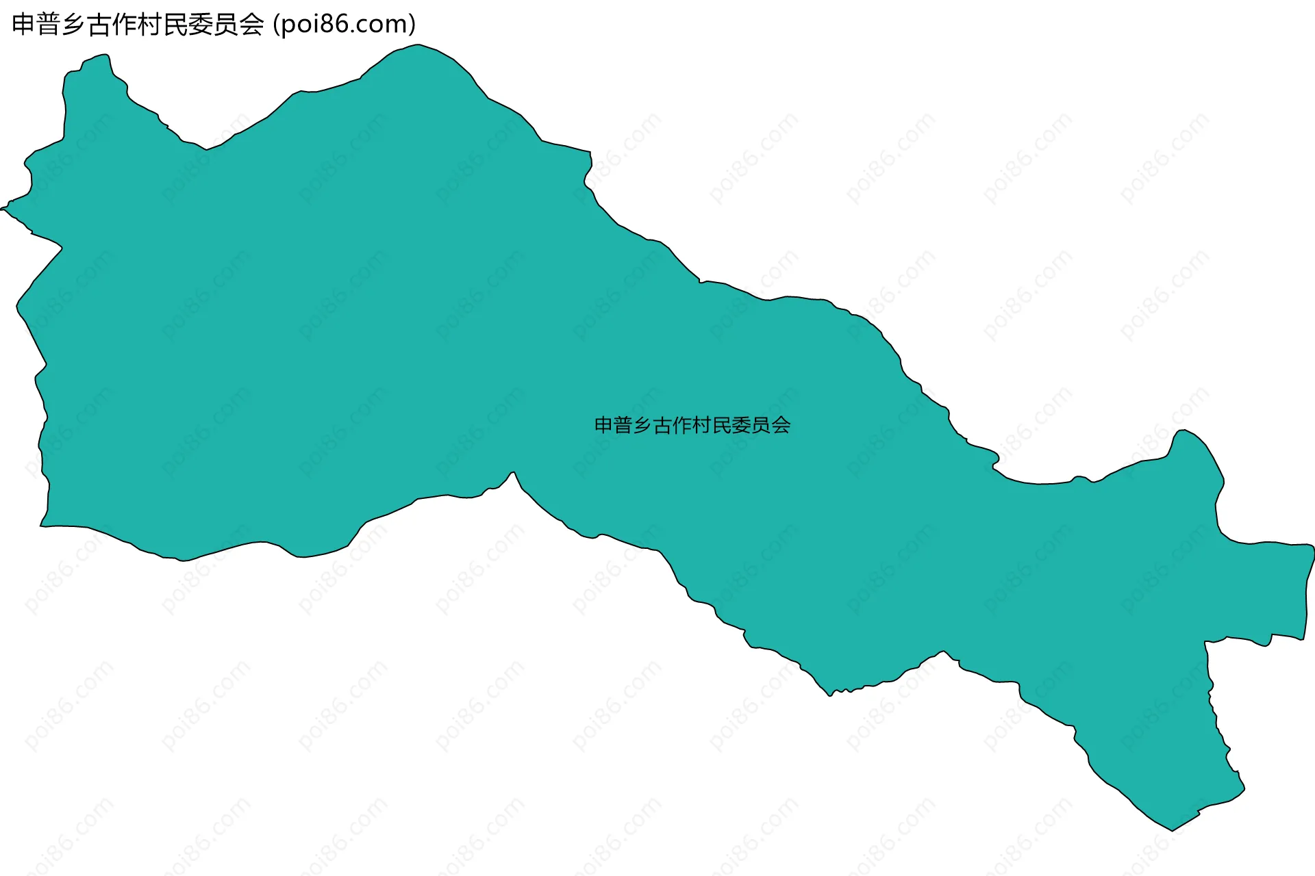申普乡古作村民委员会边界地图